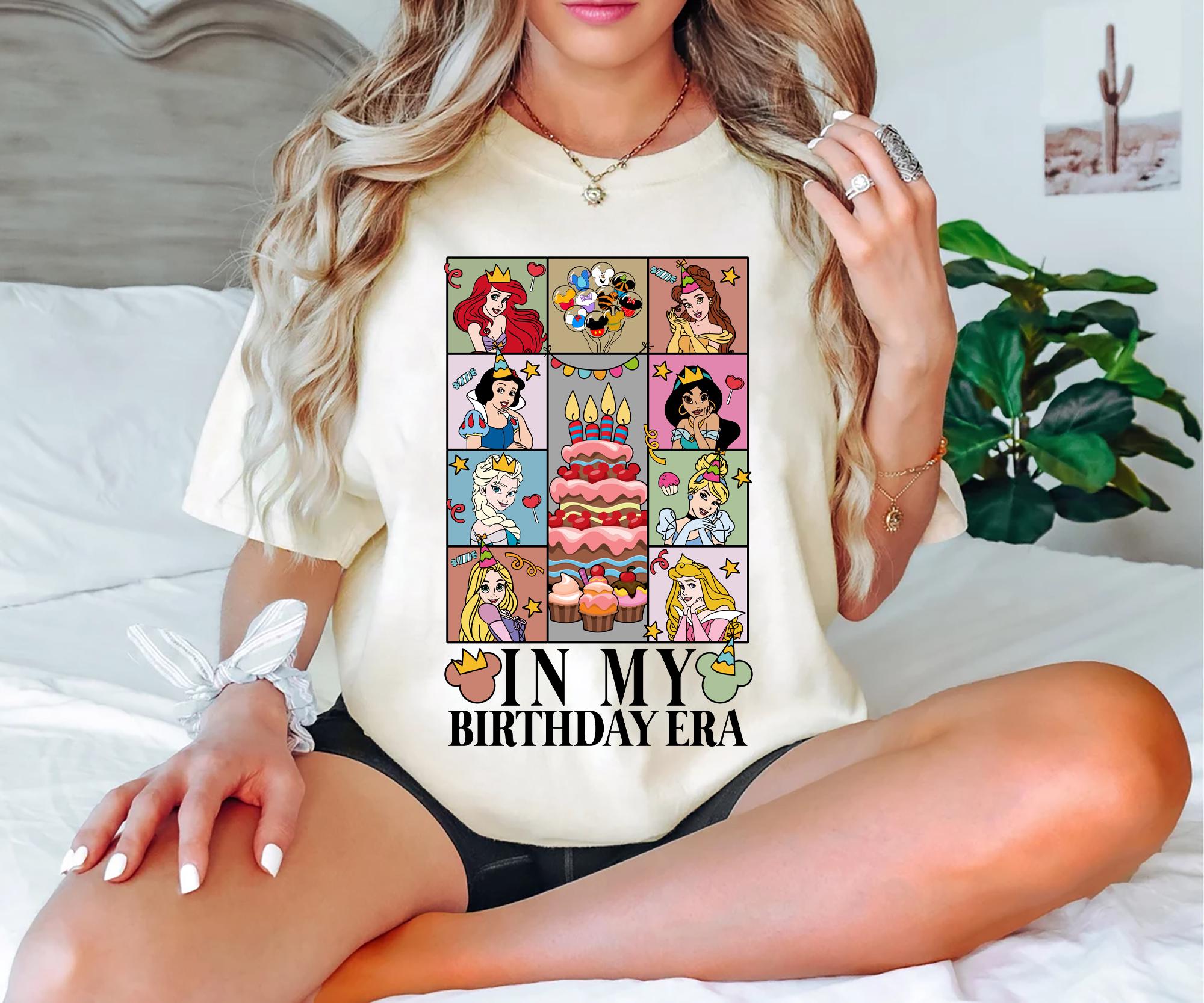 In My Birthday Era Shirt Disney Princess Birthday Tee Magical Birthday Shirt Ariel Cinderella Belle Jasmine Gift Disney Celebration Shirt Graphic Tee – Aesthetic Look · Great Gift For Fans