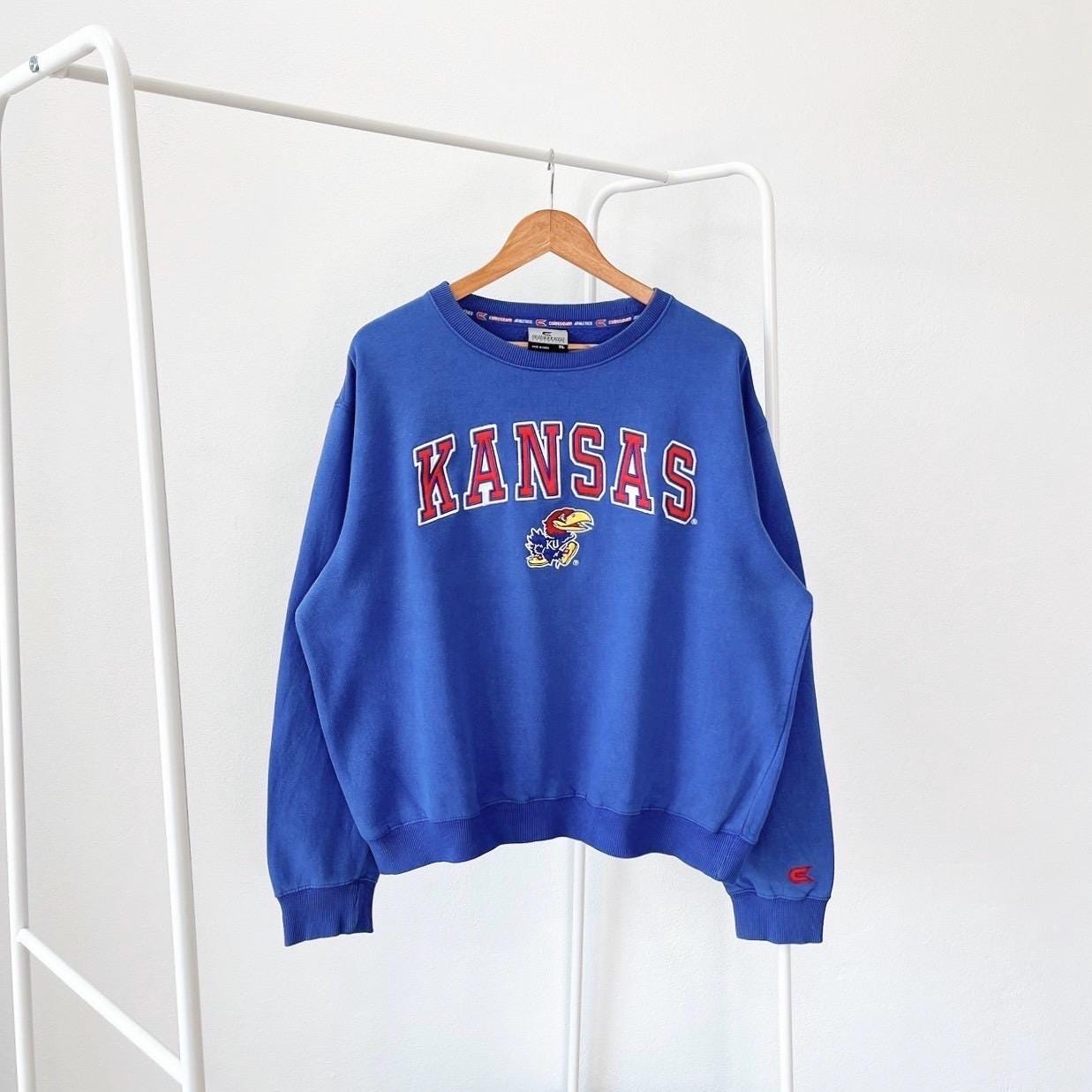 Vintage 00s Kansas Jayhawks NCAA vintage blue sweatshirt XL Sweatshirt – Bold Style · High-Quality Print