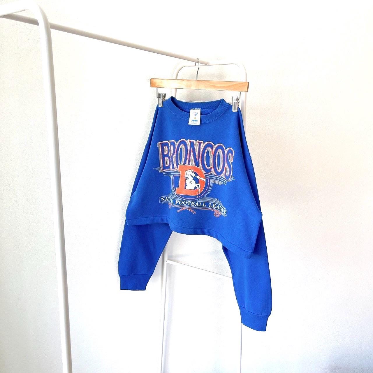 90s Denver Broncos football Jostens blue cropped sweatshirt L Sweatshirt – Everyday Comfort · Top Pick For Any Outfit