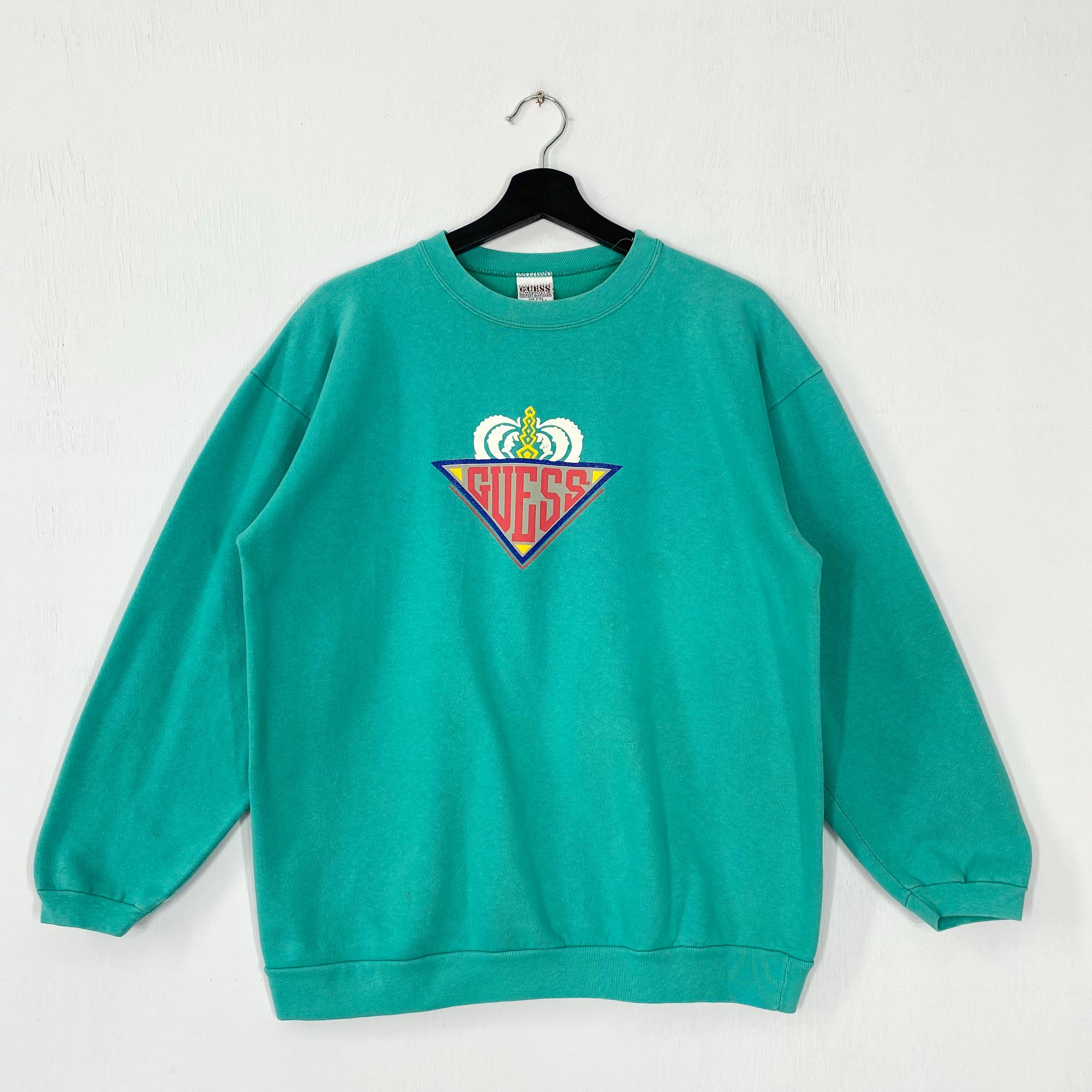 Vintage 90s Guess Jeans Sweatshirt Guess Jeans Crewneck Guess Jeans USA Sweater Pullover Guess Jeans Print Logo Green Medium Sweatshirt – Fan Favorite · Must-Have Style