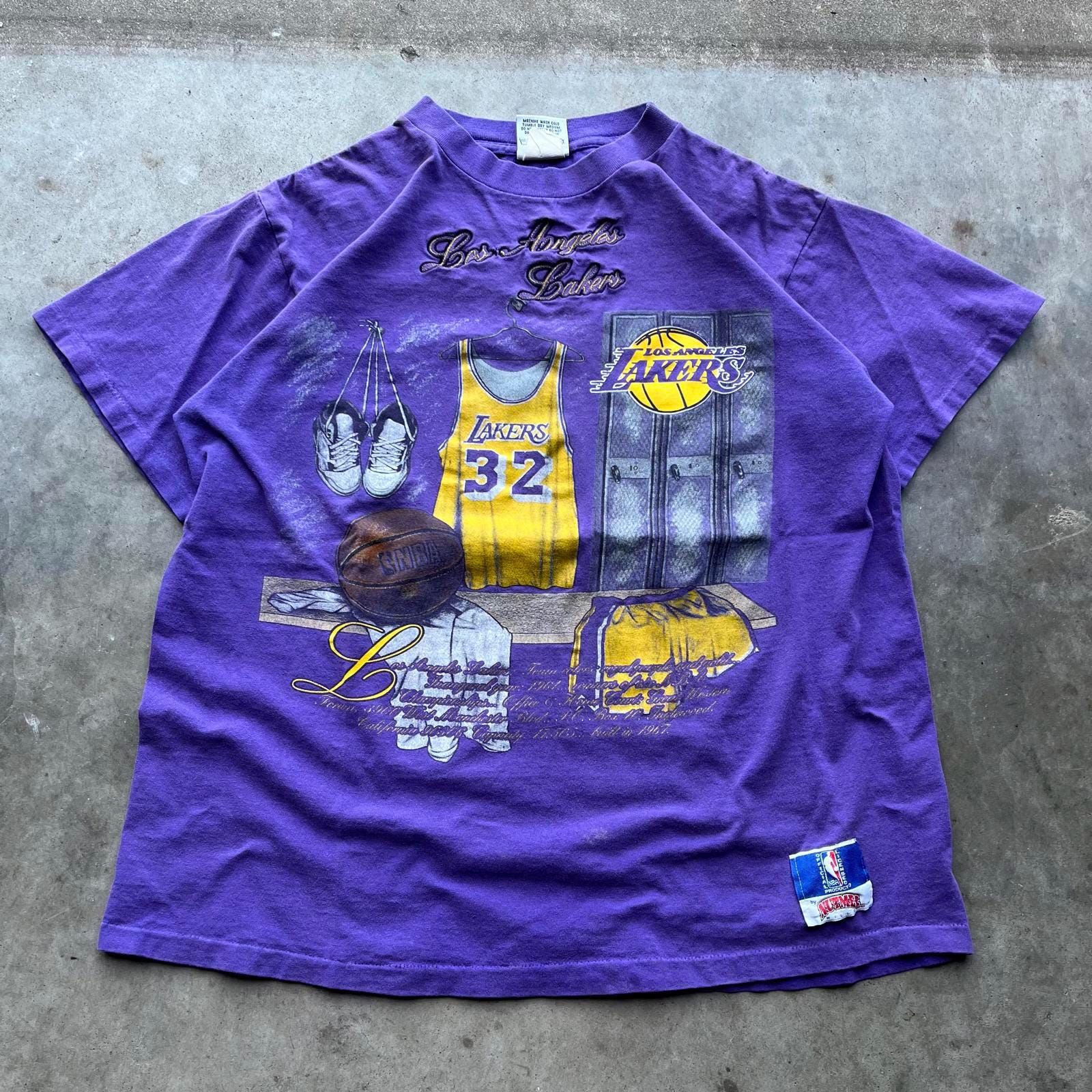 Vintage 90s Magic Johnson 32 Los Angeles Lakers NBA Locker Room Nutmeg Shirt Graphic Tee – Bold Style · Must-Have Style