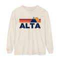 Alta Utah Long Sleeve TShirt Retro Mountain Unisex Alta Unisex Garmentdyed Long Sleeve TShirt Graphic Tee – Aesthetic Look · Trending Graphic Apparel