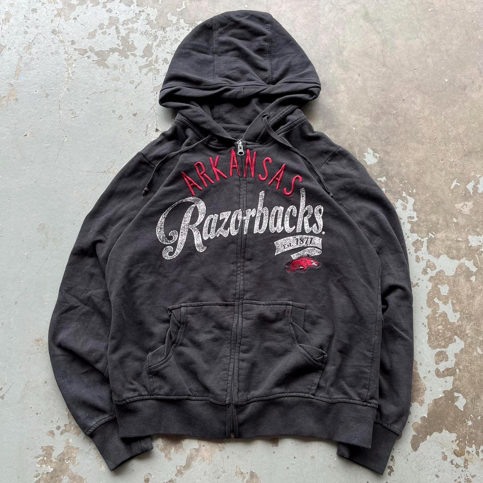Vintage Y2K Arkansas Razorbacks Grunge Full Zip Hoodie Hoodie – Everyday Comfort · High-Quality Print