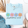 Psychiatric Nurse Shirt Psych Nurse Tee Psych RN Tshirt LPN Mental Health Shirt Happy Face Flowers Psych Nurse Gift Graphic Tee – Bold Style · High-Quality Print