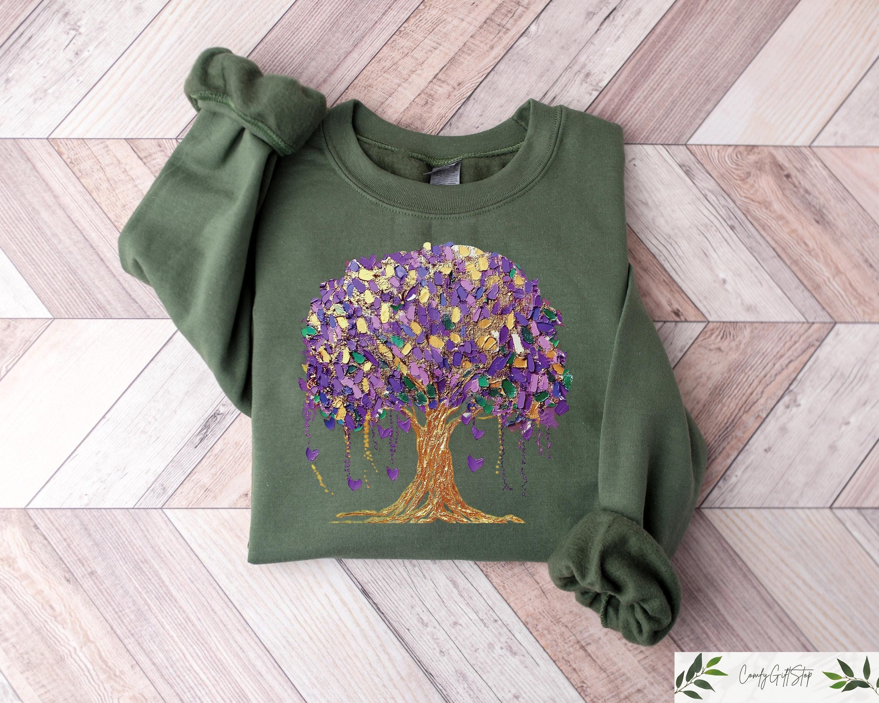 Mardi Gras Tree Sweatshirt Mardi Gras T shirt Mardi Gras Shirt Mardi Gras Louisiana Tee Fat Tuesday Outfit Mardi Gras Carnival Gift Sweatshirt – Bold Style · Top Pick For Any Outfit