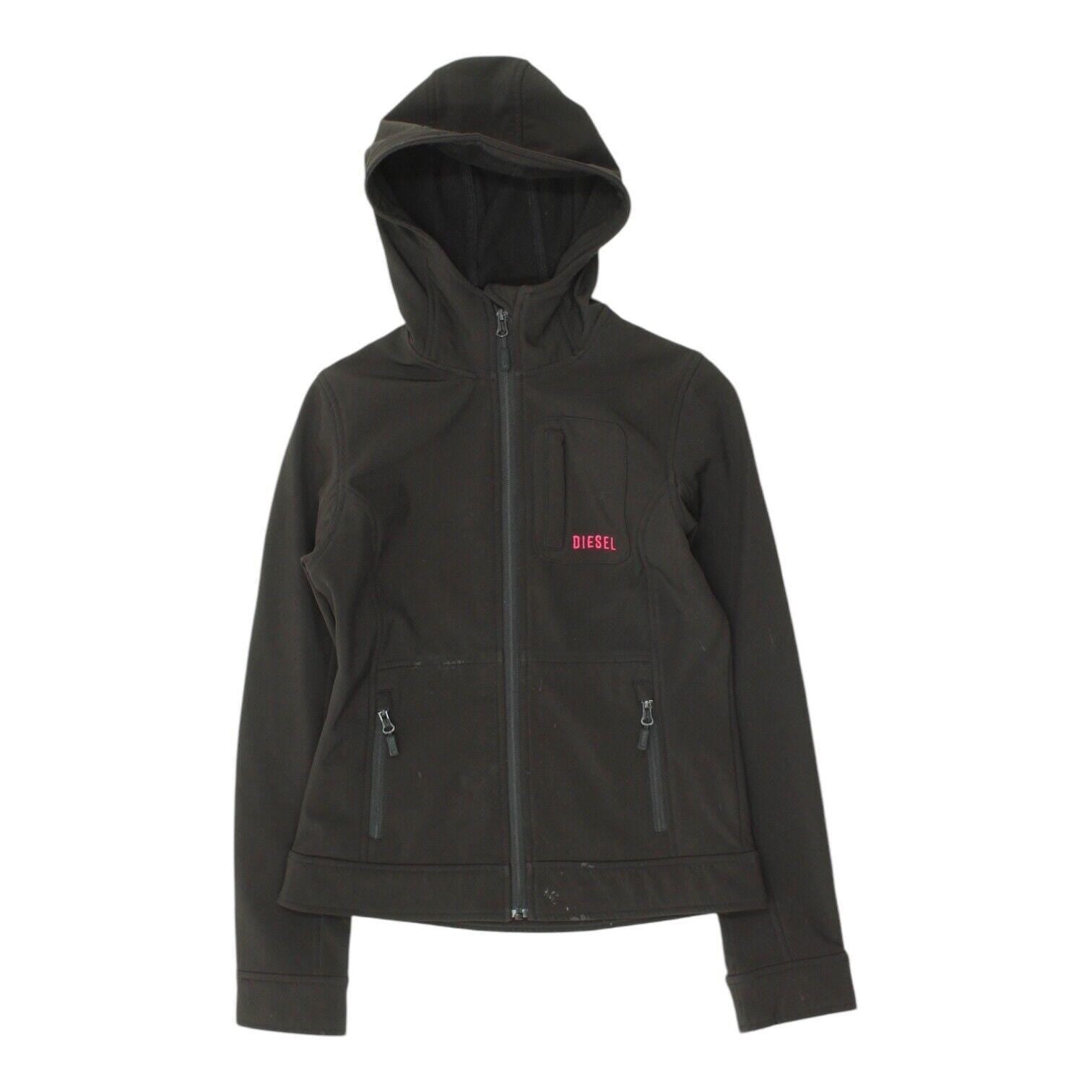 Diesel Womens Black Full Zip Hooded Jacket Designer Streetwear Coat VTG Graphic Tee – Aesthetic Look · High-Quality Print