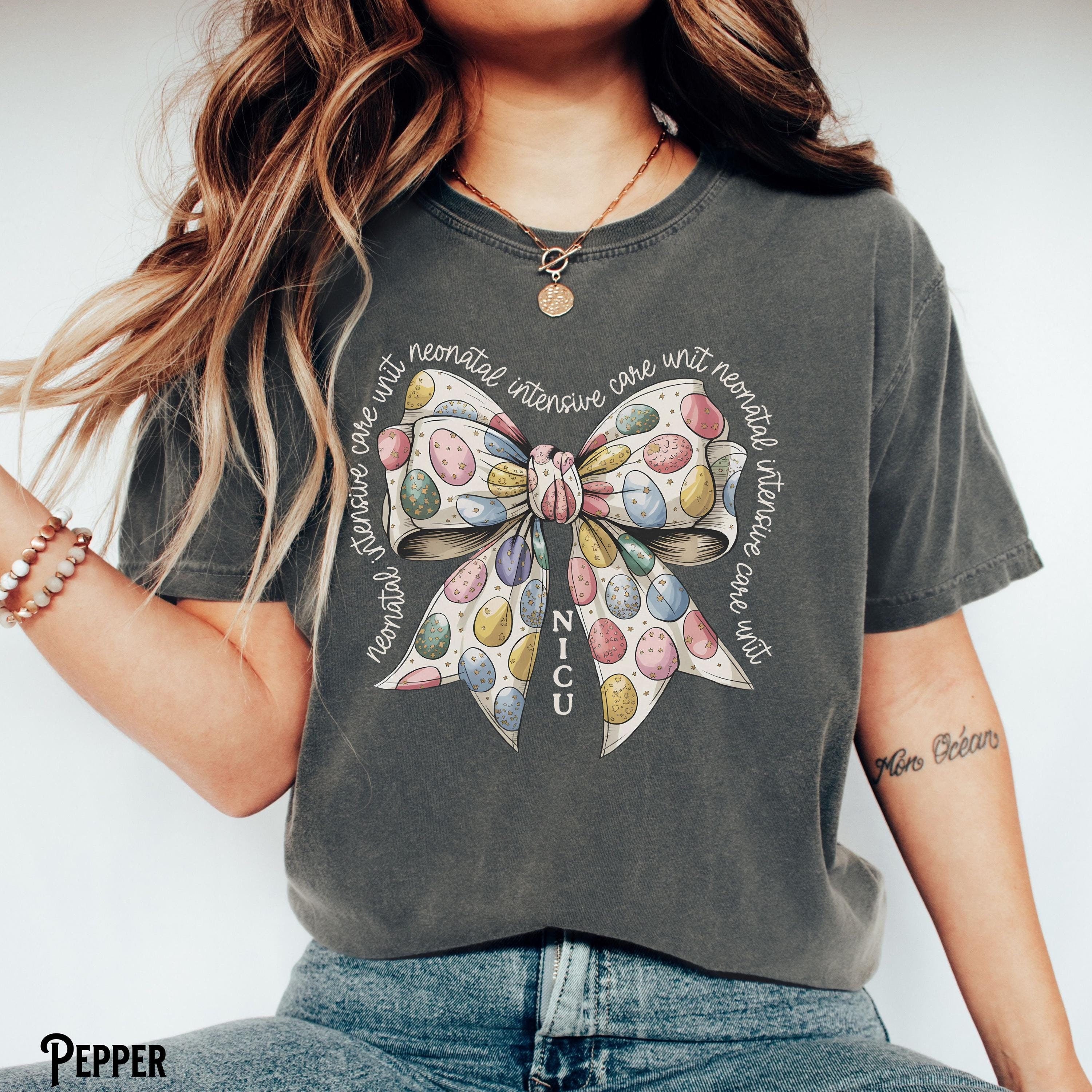 NICU Easter Shirt Neonatal Intensive Care Unit Doctor Crew NICU Easter Tee Neonatal Bow Shirt Spring NICU Nurse Gift Graphic Tee – Everyday Comfort · Great Gift For Fans