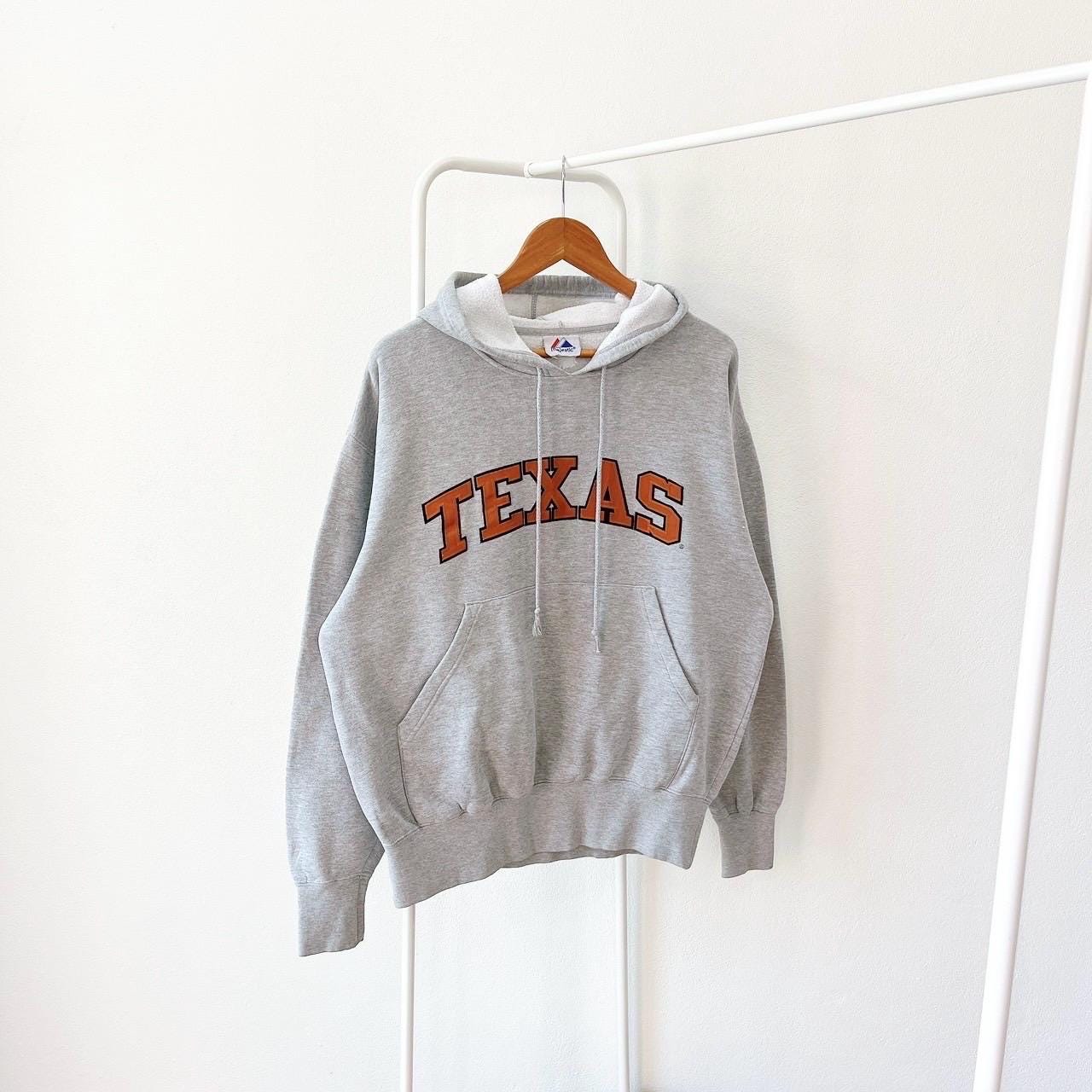 Vintage 00s Texas Texas spell out Majestic gray hoodie L Hoodie – Easygoing Wear · Must-Have Style