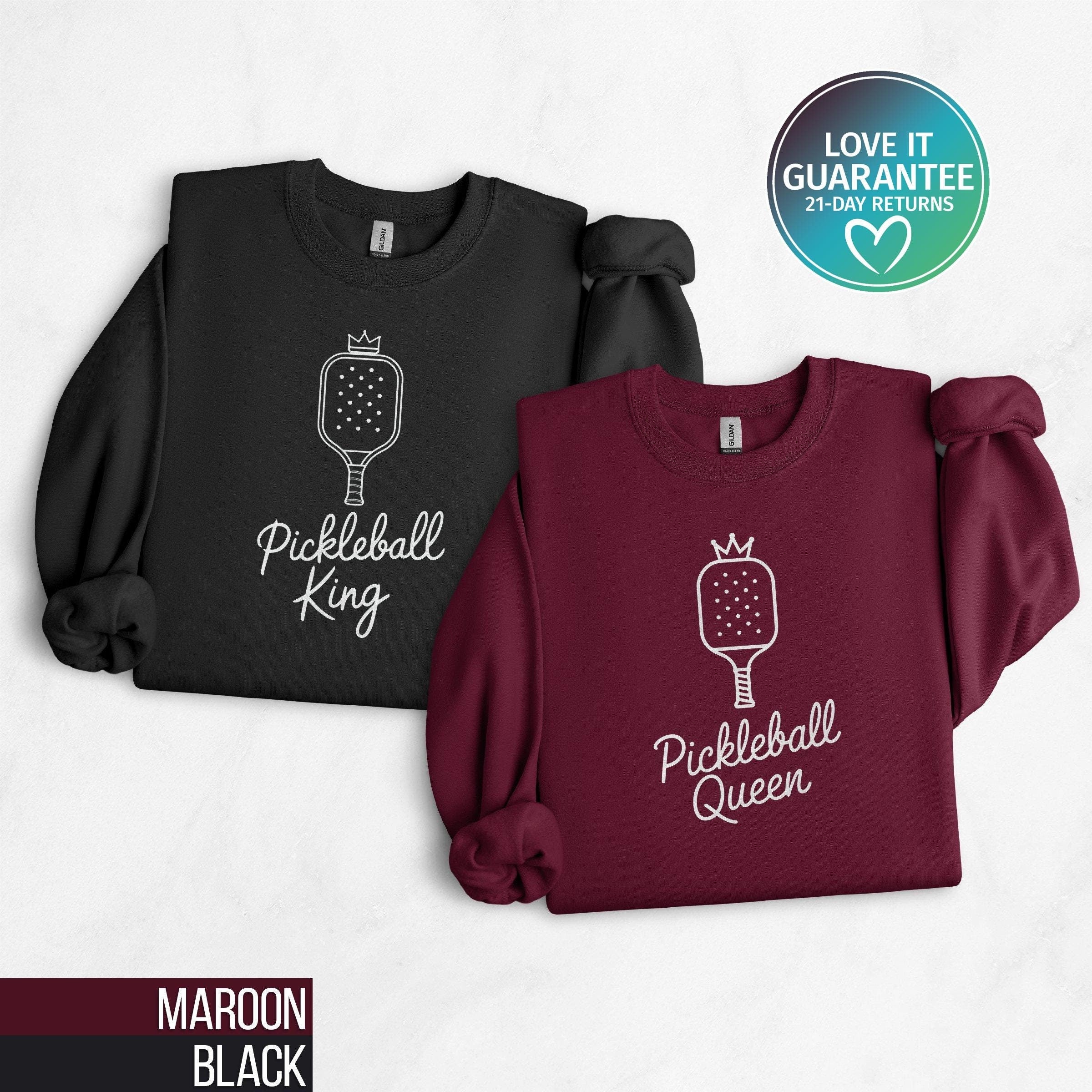 Pickleball Sweatshirt Pickleball Couple Pickleball Gifts for Women Pickleball Queen Pickleball King Valentine Gift Funny Sports Shirt Sweatshirt – Bold Style · Great Gift For Fans