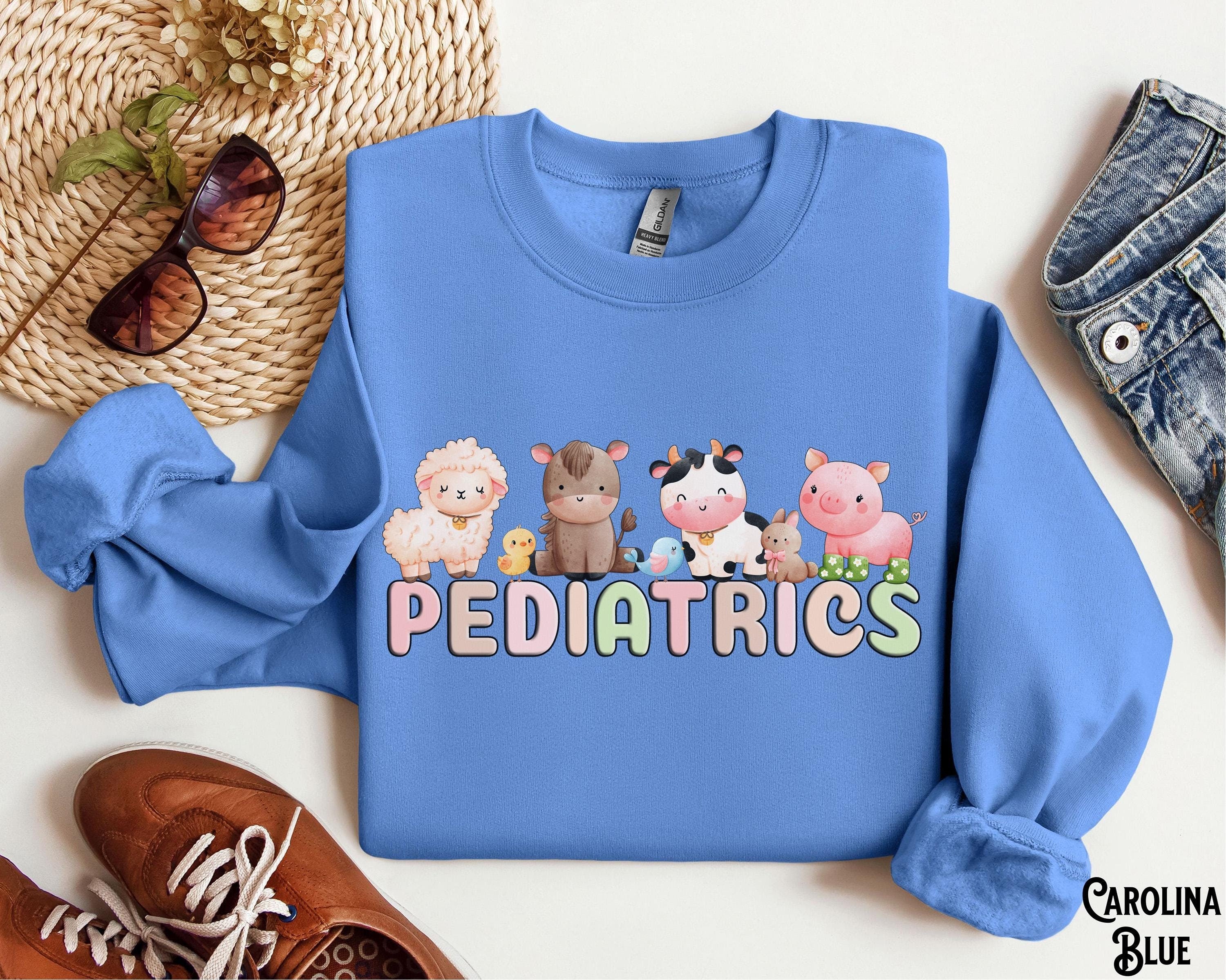 Pediatrics Sweatshirt PEDS Farm Animals Sweater Pediatric Nurse Crewneck PICU Doctor Pediatric RN Sweatshirt Gift for Pediatric Nurse Sweatshirt – Feel-Good Design · Perfect For Daily Wear