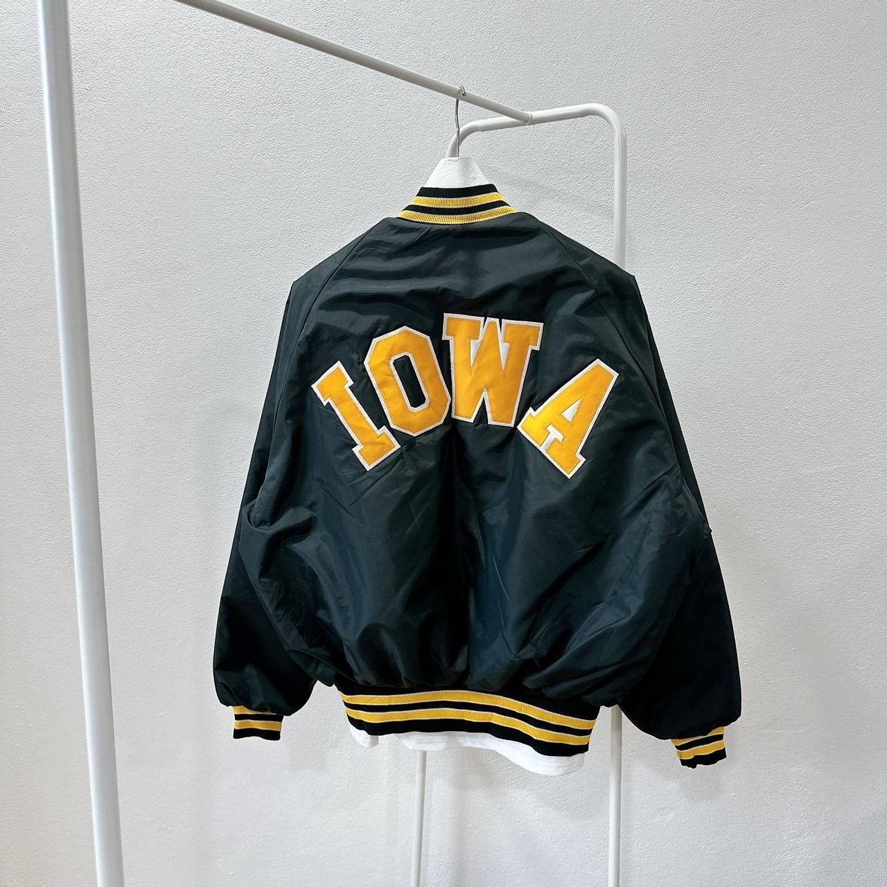 90s Iowa Hawkeyes athletics black bomber jacket XL Graphic Tee – Easygoing Wear · Great Gift For Fans