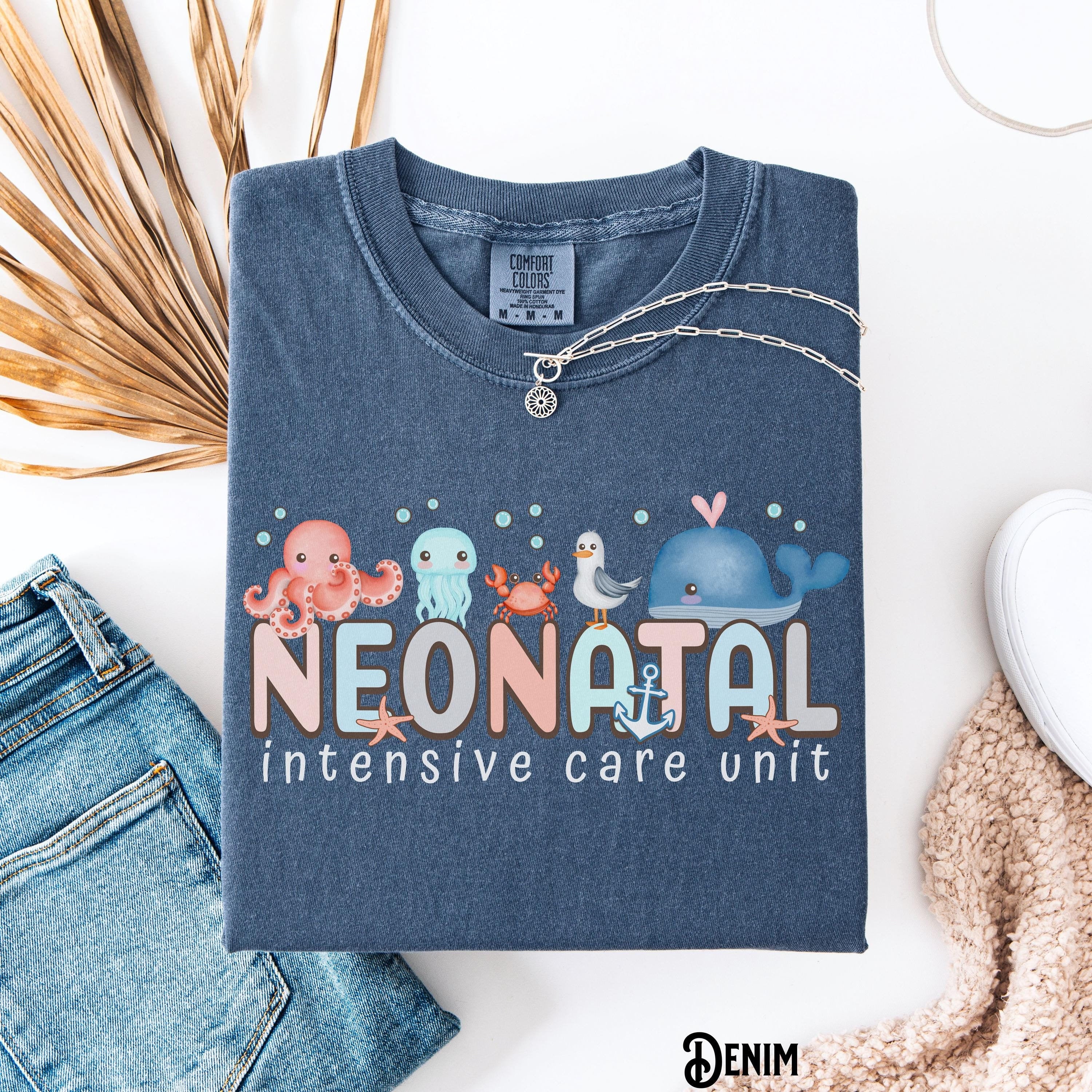 NICU Shirt Neonatal Intensive Care Unit Nurse Tee Doctor Neonatal RN Tshirt Sea Life Ocean Nautical Nursing Gift Graphic Tee – Aesthetic Look · Perfect For Daily Wear