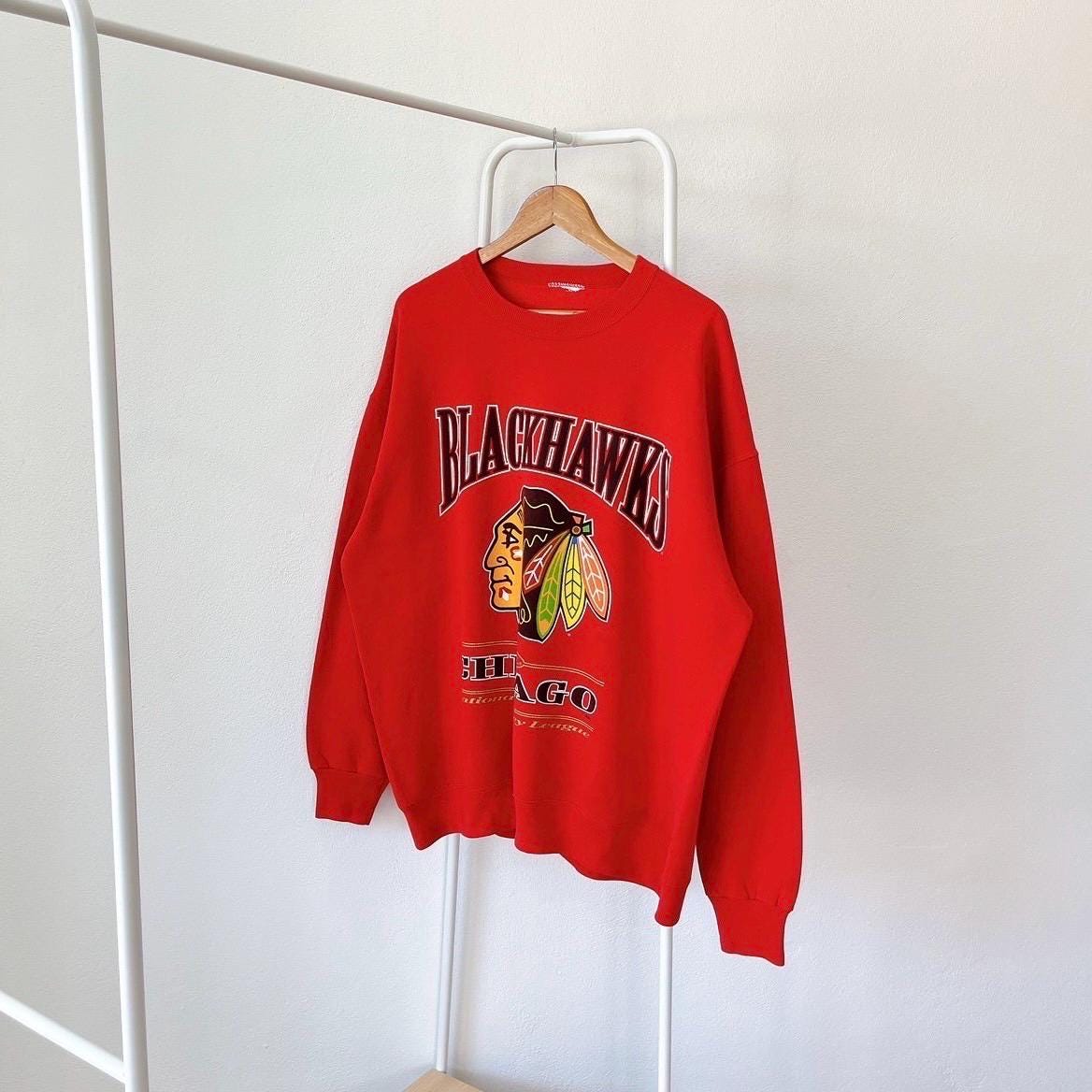 Vintage 90s Chicago Blackhawks hockey Vintage red sweatshirt XL Sweatshirt – Cozy Vibes · Must-Have Style