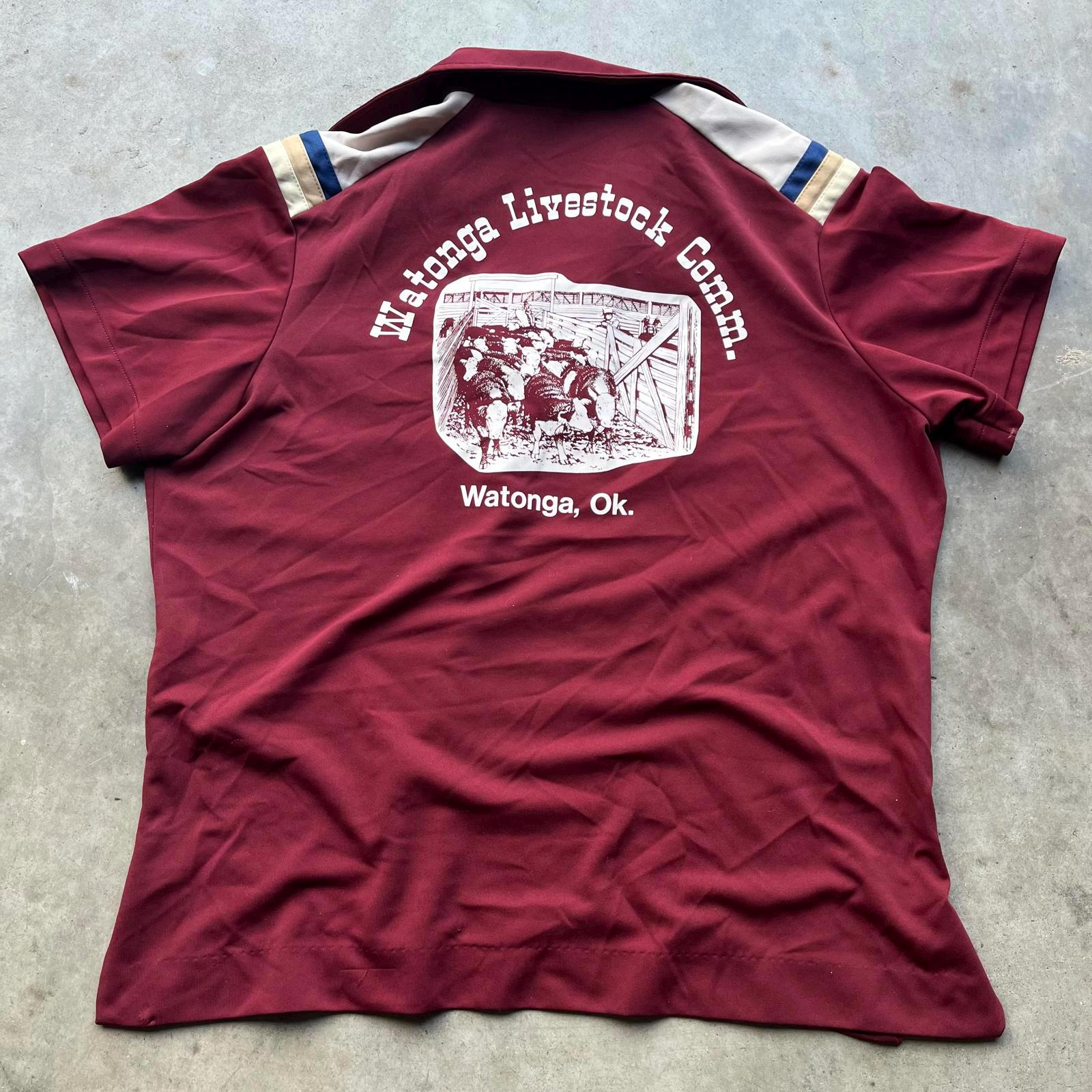 Vintage King Louie Watonga Oklahoma Livestock Bowling Shirt Graphic Tee – Bold Style · Great Gift For Fans