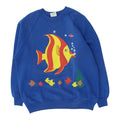 Vintage Mens Blue Sweatshirt FelpaSport Fish Art Print Crew Neck Jumper Sweatshirt – Feel-Good Design · High-Quality Print