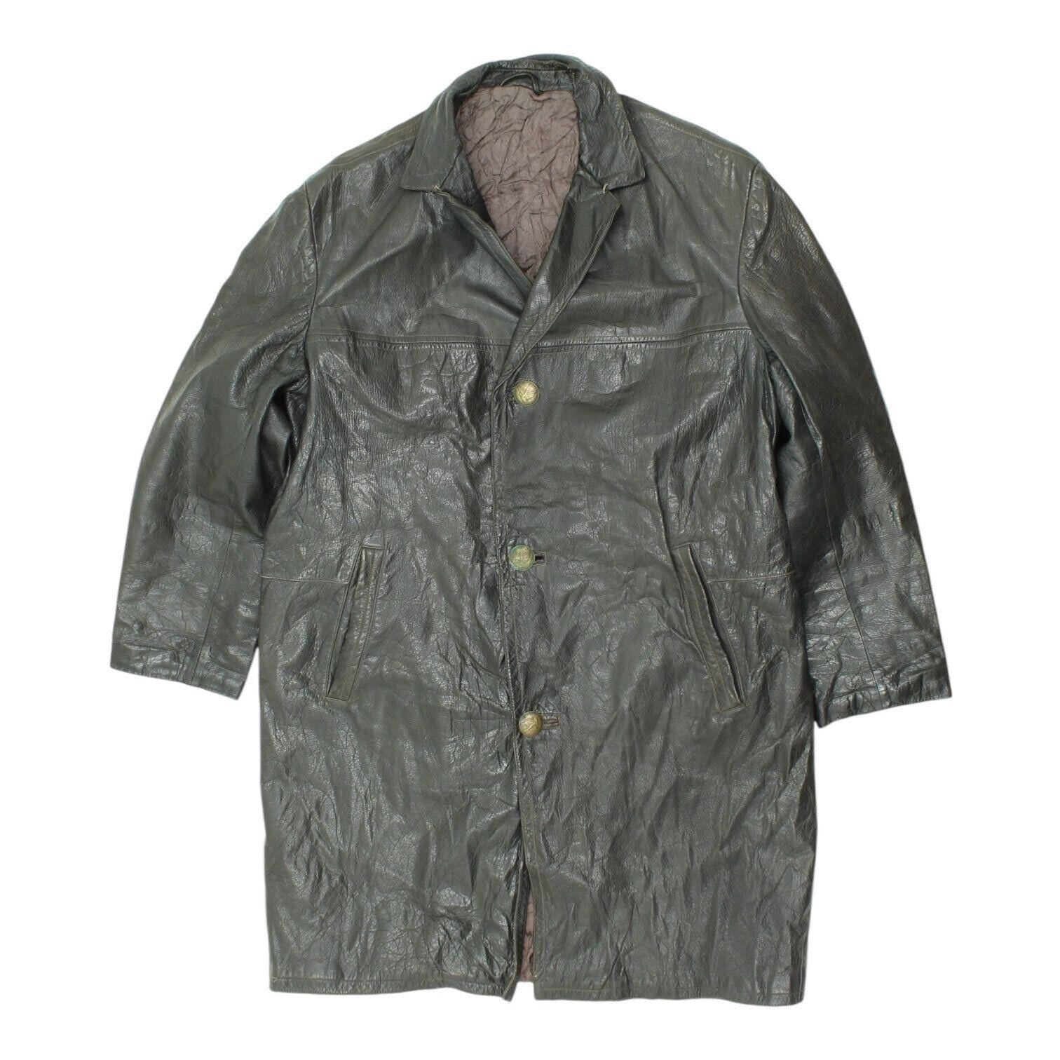 Long Black Leather Overcoat Vintage Mens Button Up High End Luxury Coat Graphic Tee – Feel-Good Design · Must-Have Style