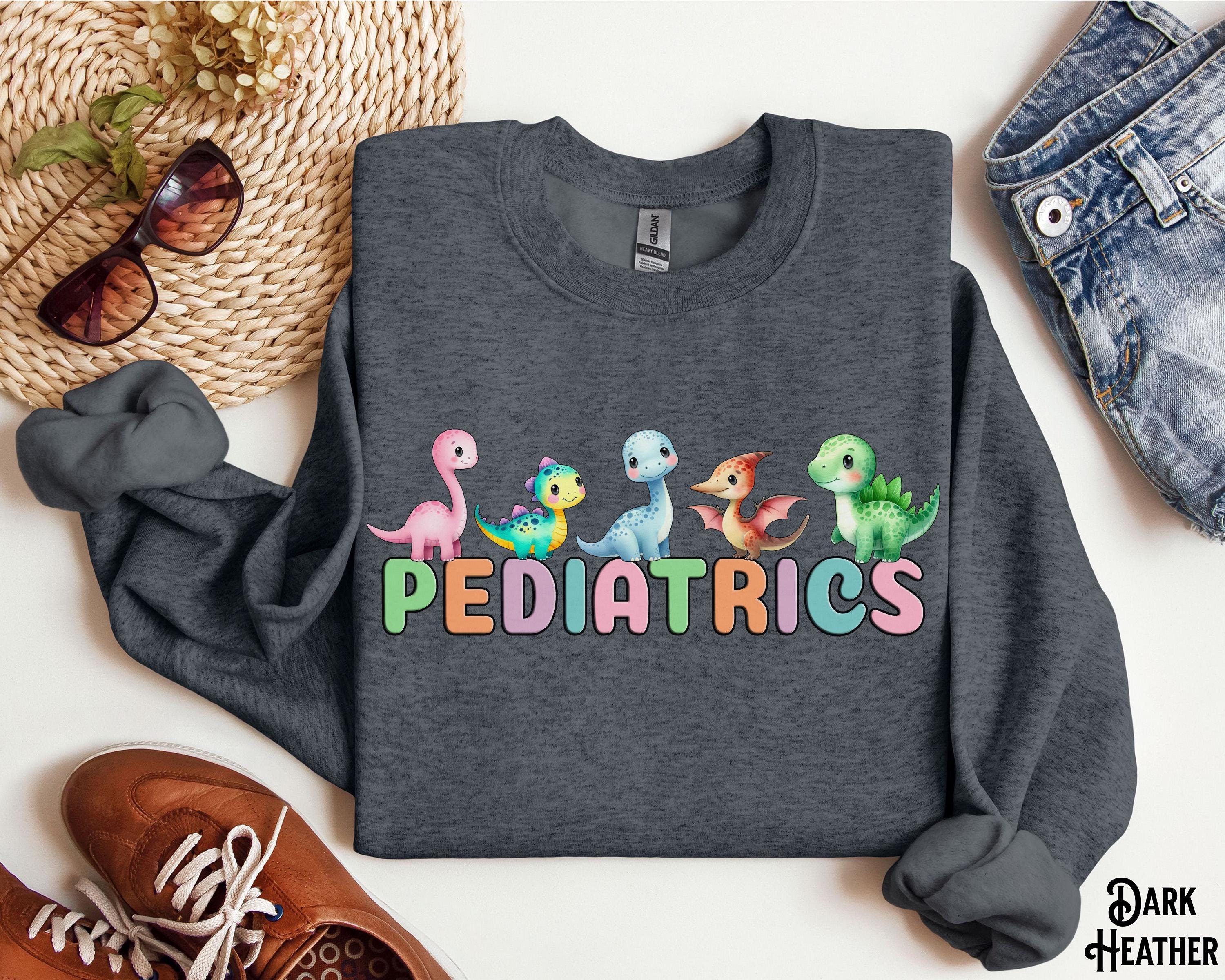 Pediatrics Sweatshirt PEDS Sweater Pediatric Nurse Crewneck Dinosaur PICU Doctor Pediatric RN Sweatshirt Gift for Pediatric Nurse Sweatshirt – Premium Graphic · Top Pick For Any Outfit