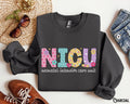 NICU Shirt Crewneck Sweatshirt Neonatal Intensive Care Unit Doctor Nurse Crew Floral Heart Retro Graduation Appreciation Gift Sweatshirt – Bold Style · Must-Have Style