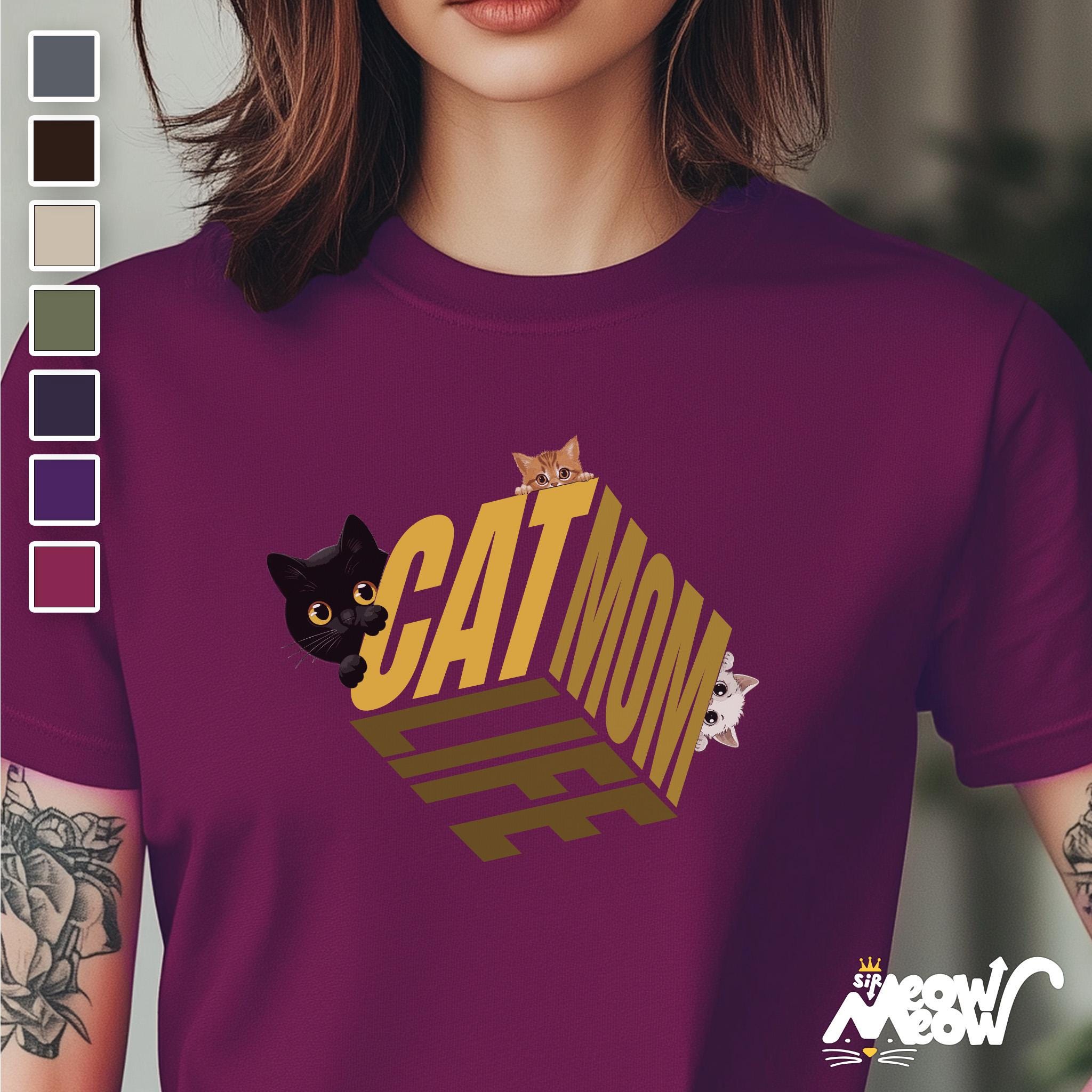 Cat Mom Life T Shirt 3D Cube Design Cute Fun Tee for Proud Cat Owners Perfect Gift for Feline Parents Graphic Tee – Cozy Vibes · High-Quality Print