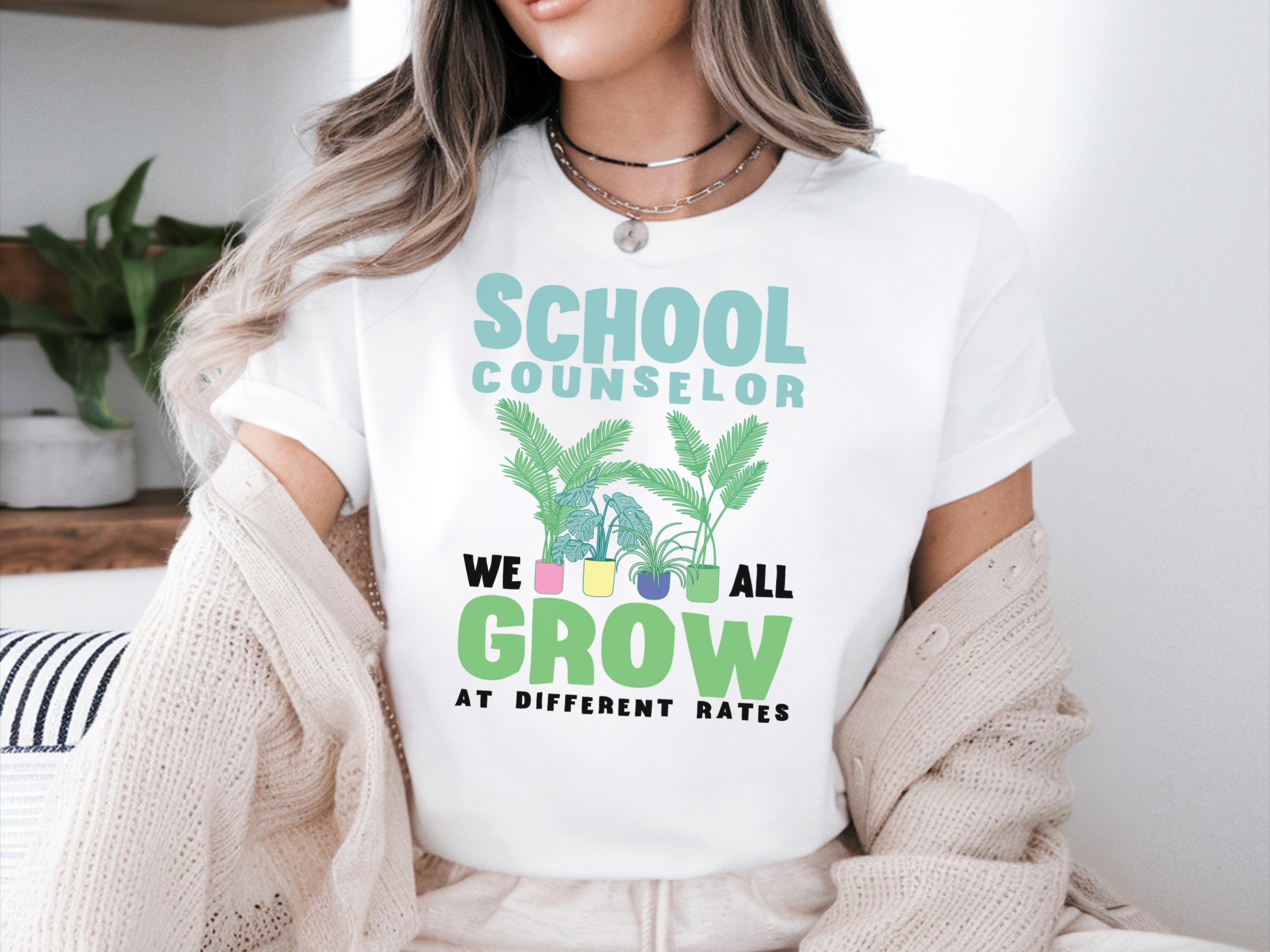We All Grow At Different Rates Shirt School Counselor Teacher Shirt Positive School Counselor Shirt School Counselor Shirt Graphic Tee – Everyday Comfort · Top Pick For Any Outfit