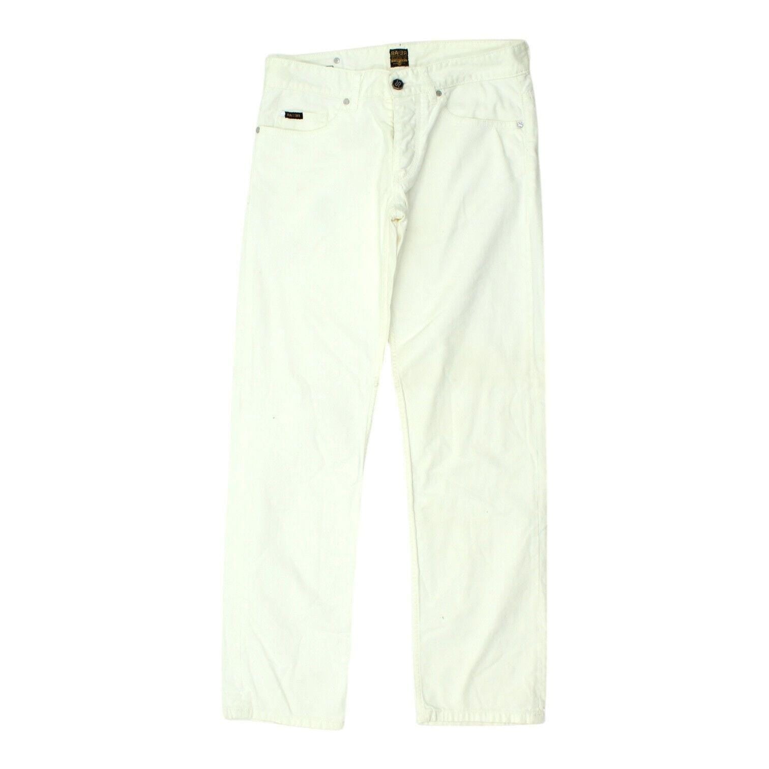 Raer Mens White Jeans Vintage Straight Leg High End Casual Designer Denim Graphic Tee – Easygoing Wear · High-Quality Print