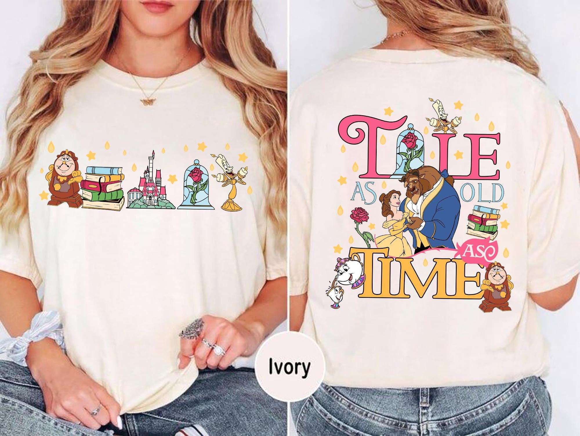 Vintage Disney Beauty and the Beast Belle Princess Shirt Tale as Old as Time Disneyland Gift Tee Walt Disney World Trip Shirt Graphic Tee – Warm & Stylish · Perfect For Daily Wear