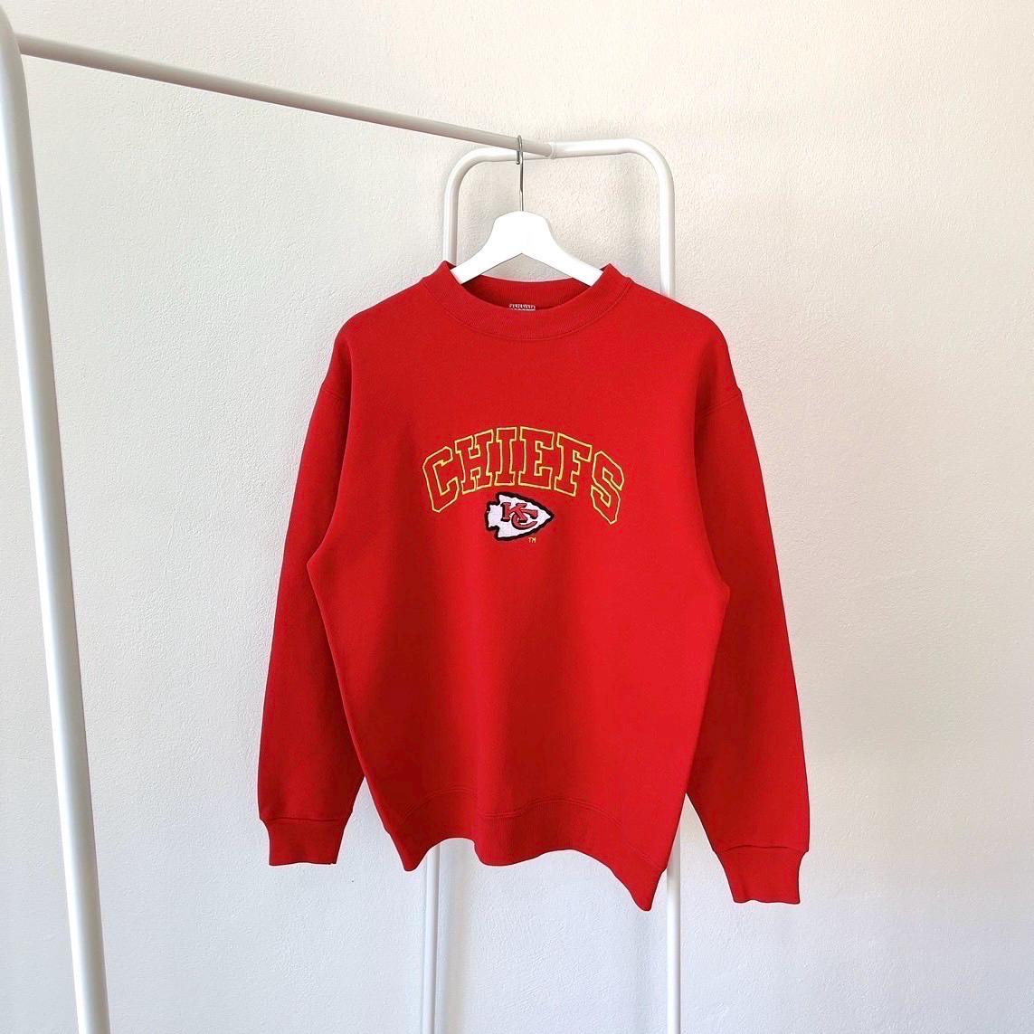 Vintage 90s Kansas City Chiefs football Made in USA Vintage red sweatshirt M Sweatshirt – Warm & Stylish · Trending Graphic Apparel