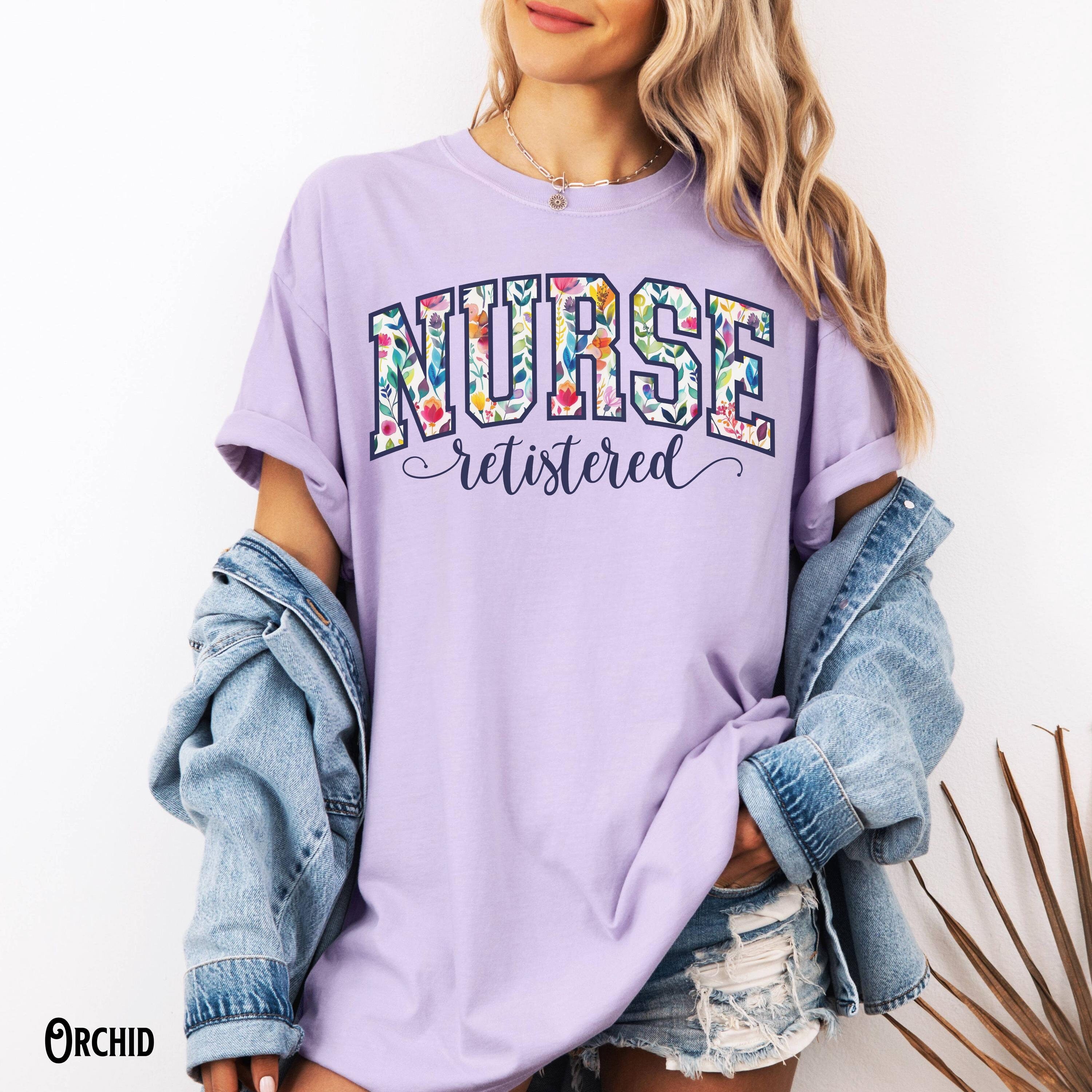 Registered Nurse T Shirt RN Varsity Tee Nurse Floral T Shirt RN Flower Tee Nursing Spring Summer Gift for RN Graphic Tee – Easygoing Wear · Perfect For Daily Wear