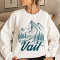 Vail Colorado Sweatshirt Mountain Illustration Graphic Crewneck Sweatshirt – Bold Style · Great Gift For Fans