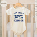 Just Joined Team Baby Outfit Newborn Boy Coming Home Outfit Team Last Name Bodysut Personalized Baby Gift Boy Bodysuit Custom Newborn Tee Graphic Tee – Everyday Comfort · Top Pick For Any Outfit