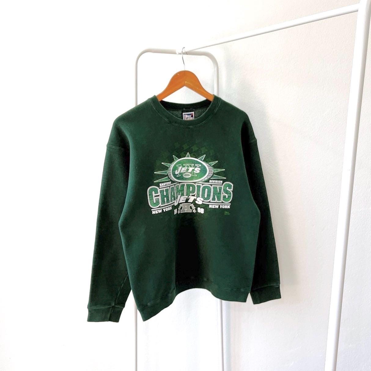 Vintage 90s New York Jets 1998 football pro player green sweatshirt L Sweatshirt – Aesthetic Look · Perfect For Daily Wear