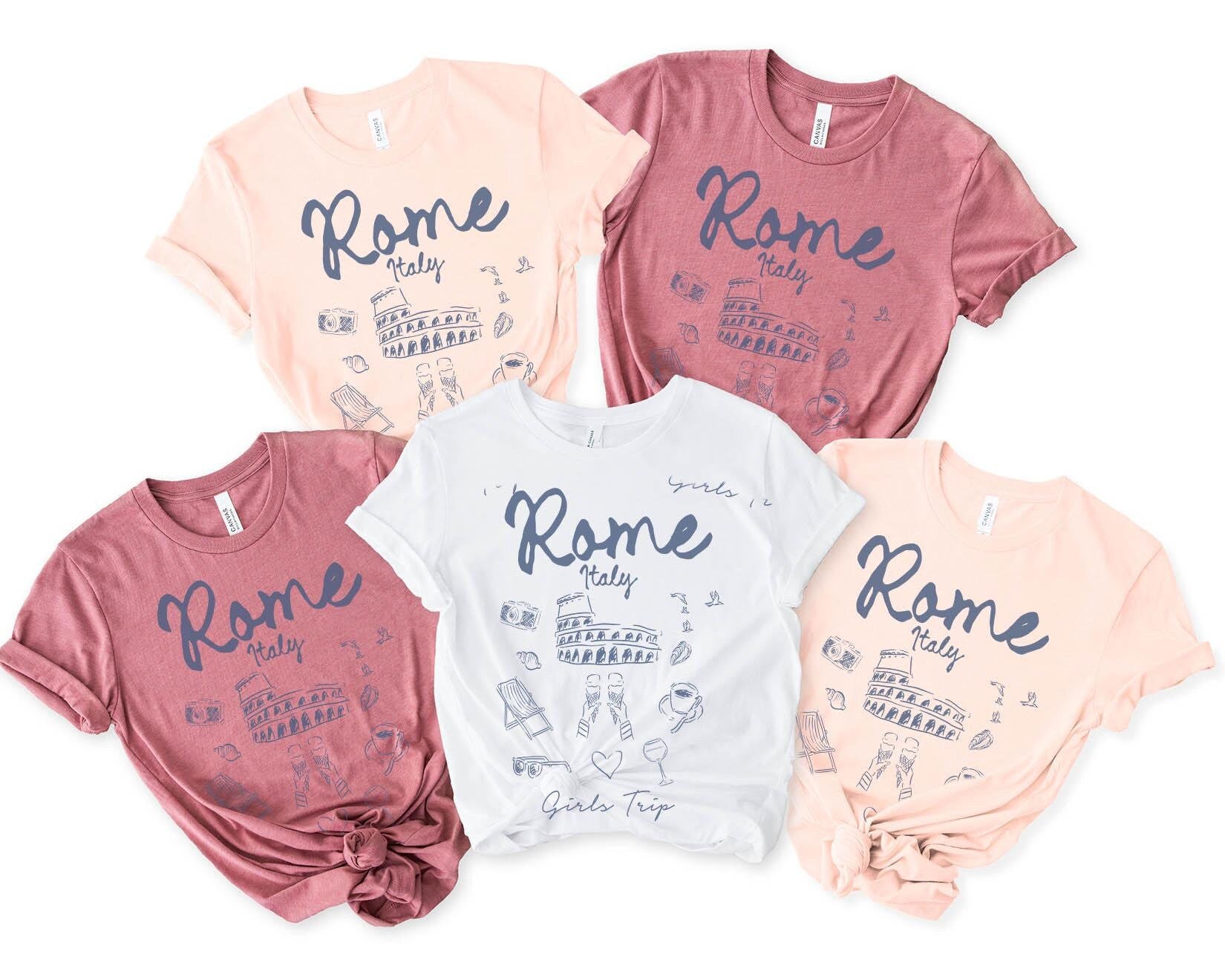 Rome Italy Shirts Girls Trip Tshirt Girls Trip Favors Matching Vacation Tee Girls Weekend Group Girls Night Out Besties Graphic Tee – Everyday Comfort · Great Gift For Fans