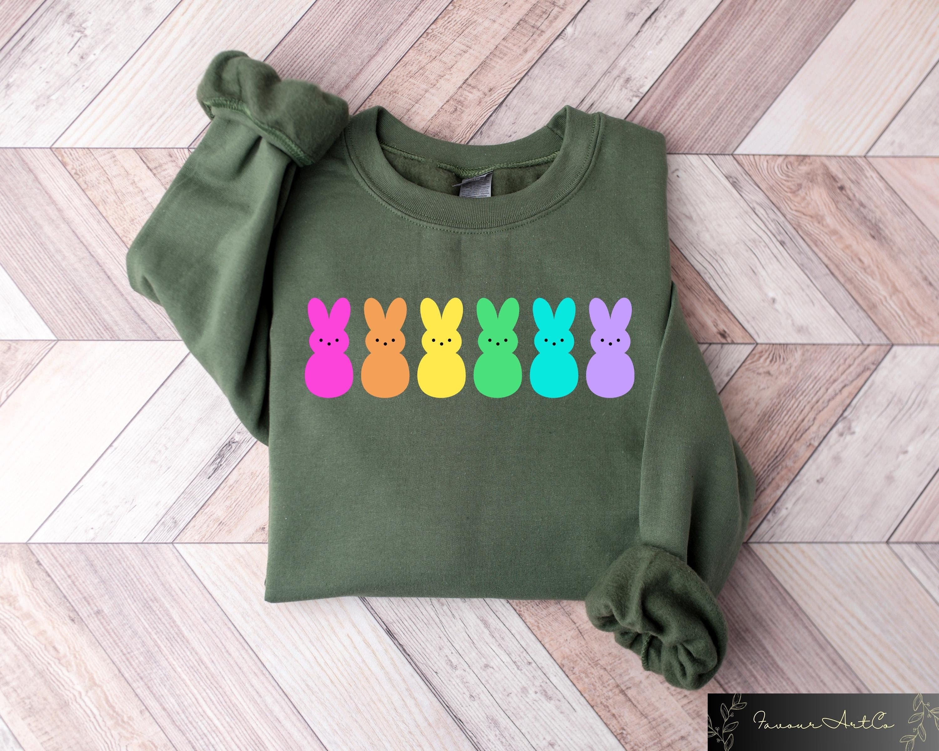 Retro Comfort Easter Sweatshirt Bunny Peeps T shirt Easter Bunny Shirt Women39s Peeps Tee Easter Matching Outfit Cute Easter Gift Sweatshirt – Warm & Stylish · High-Quality Print