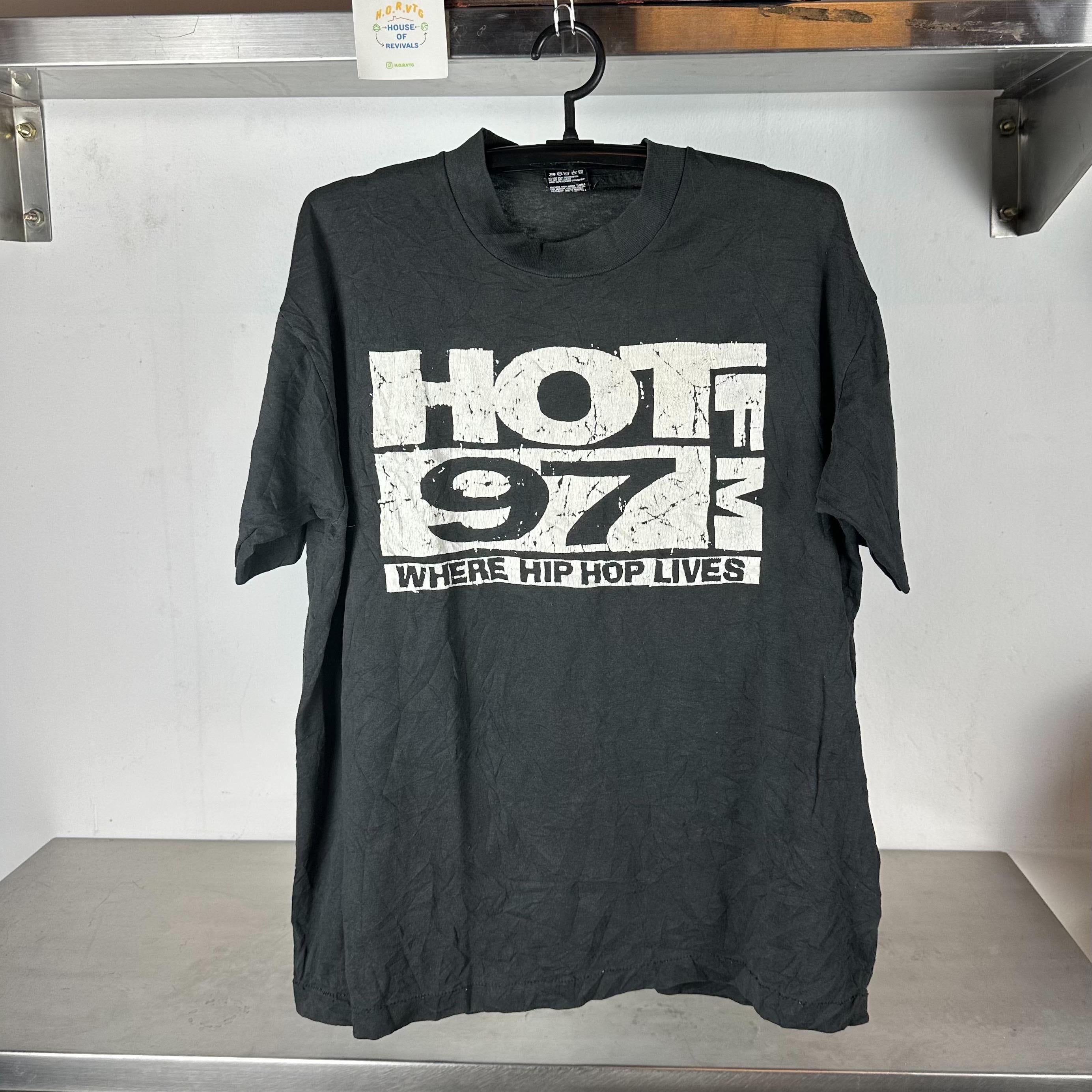Vintage 90s Hot 97 FM Where Hip Hop Lives XL single stitch T shirt Vintage Rap Tshirt Vintage Hip Hop Tshirt Vintage Rap Tees Graphic Tee – Easygoing Wear · Top Pick For Any Outfit