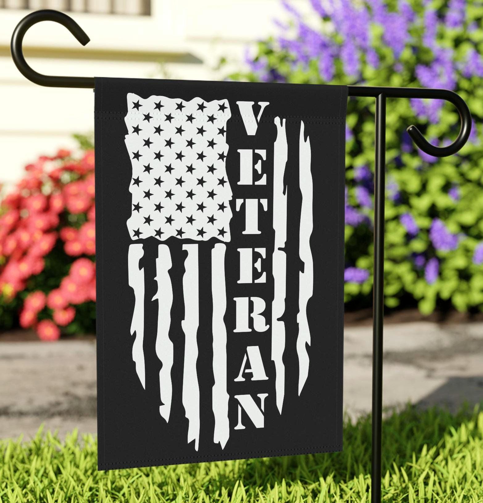 Patriotic Veteran Garden Banner Memorial Day Decor Flag Banner for Veterans Outdoor Home Decor Military Tribute Flag Housewarming Gift Graphic Tee – Premium Graphic · Top Pick For Any Outfit