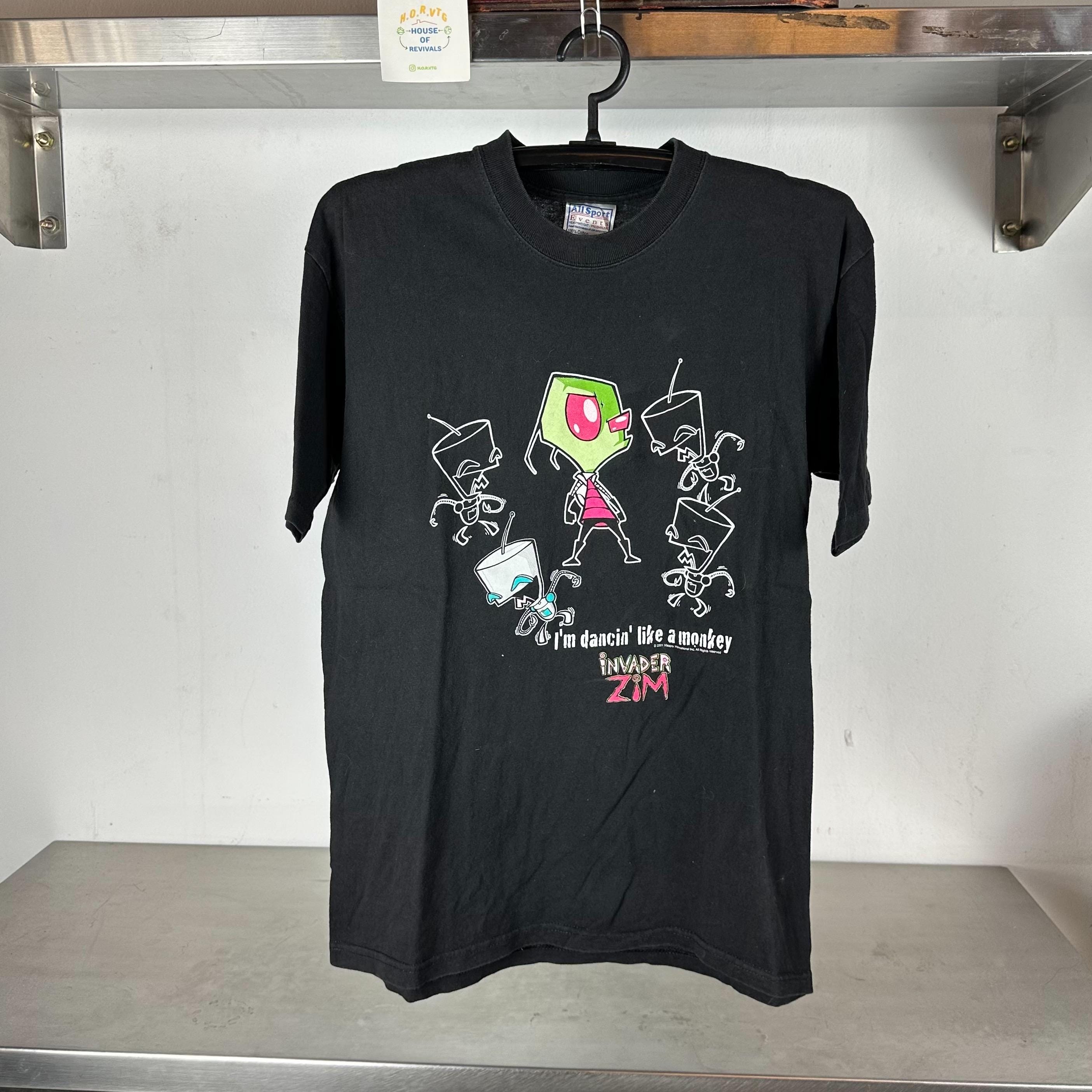 Vintage 2001 Invader Zim Im Dancing Like a Monkey TV Show Promo Medium T shirt Vintage Nickelodeon Tshirts Nickelodeon Tees Cartoon Tees Graphic Tee – Bold Style · Must-Have Style