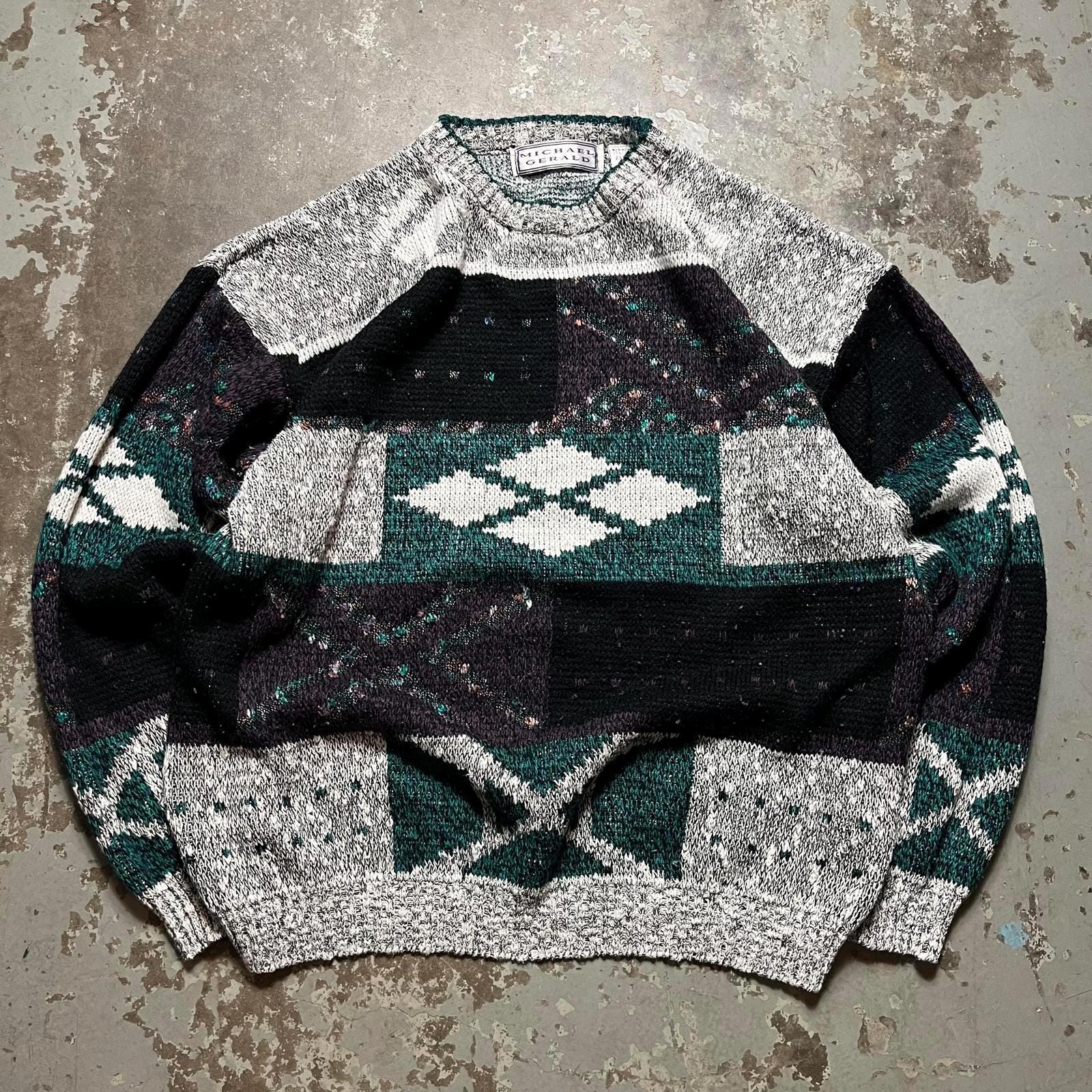 Vintage 90s Unique Geometric Abstract Grunge Baggy Sweater Tote Bag – Bold Style · Must-Have Style