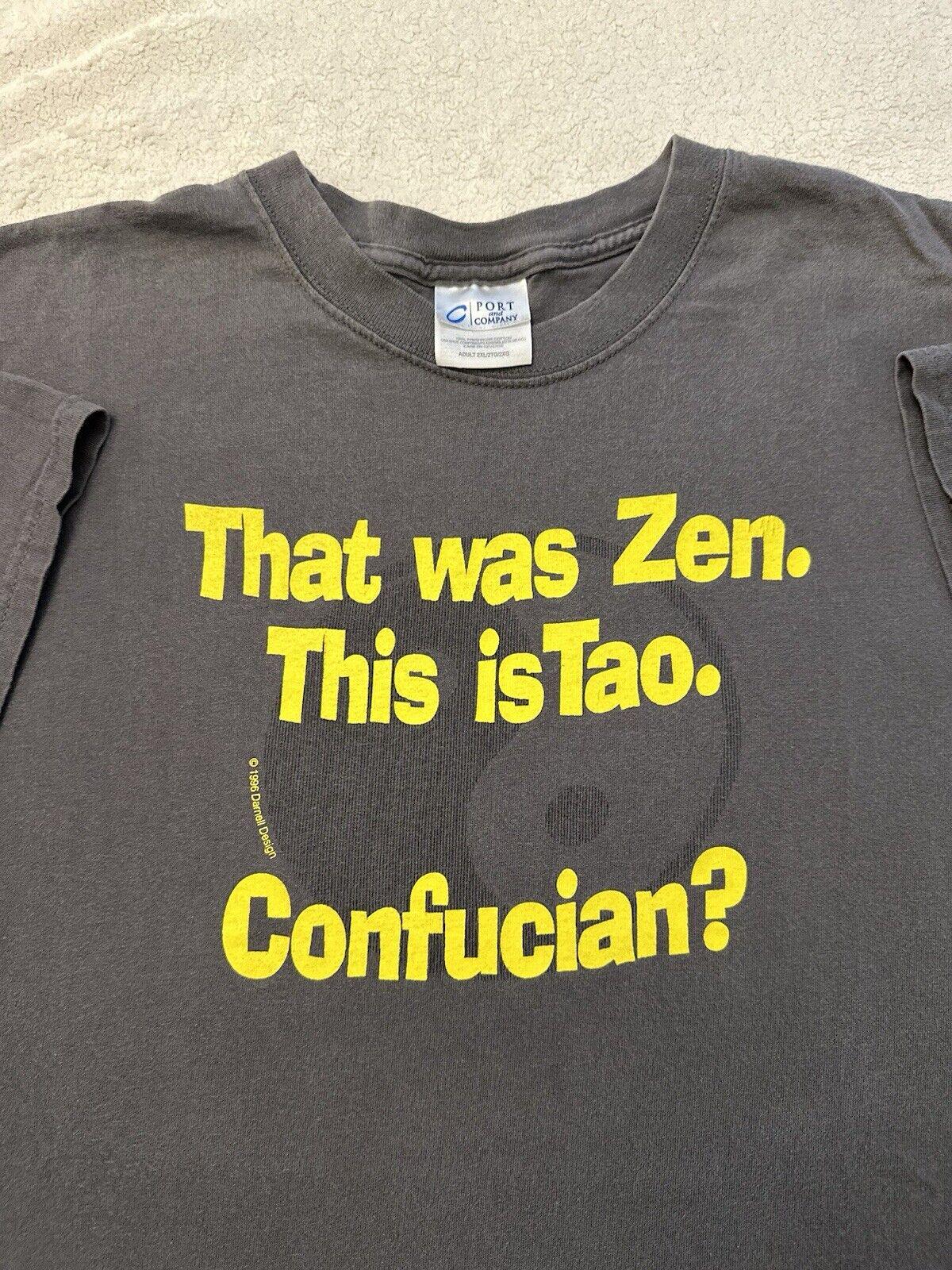 Vintage 1990s 90s Zen Tao Confucius Meditation Humor Satire Joke T Shirt XL XXL Graphic Tee – Bold Style · High-Quality Print