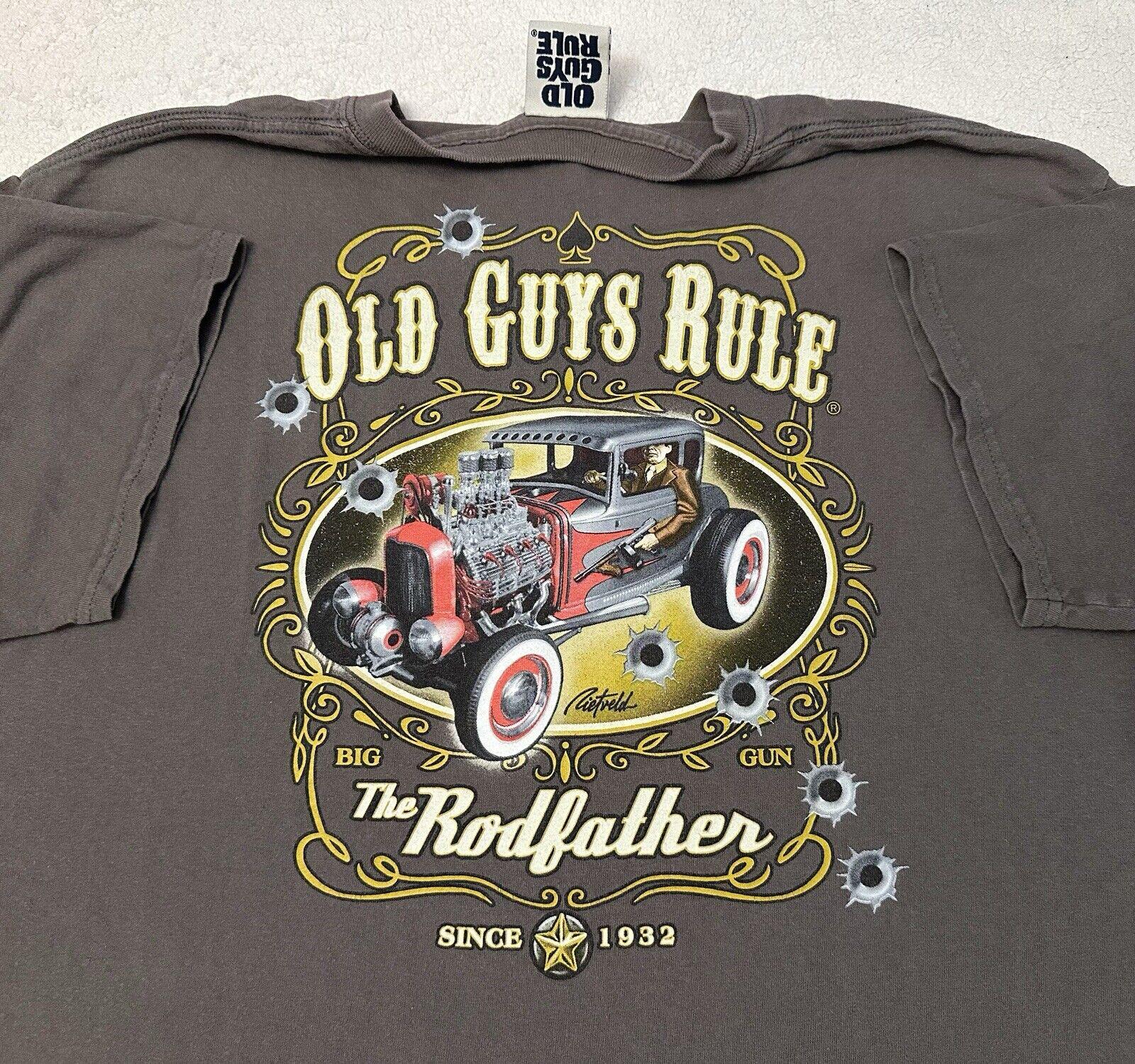Vintage 2000s Y2K Old Guys Rule The Rodfather Hot Rod Gangster Car T Shirt L Graphic Tee – Warm & Stylish · Must-Have Style