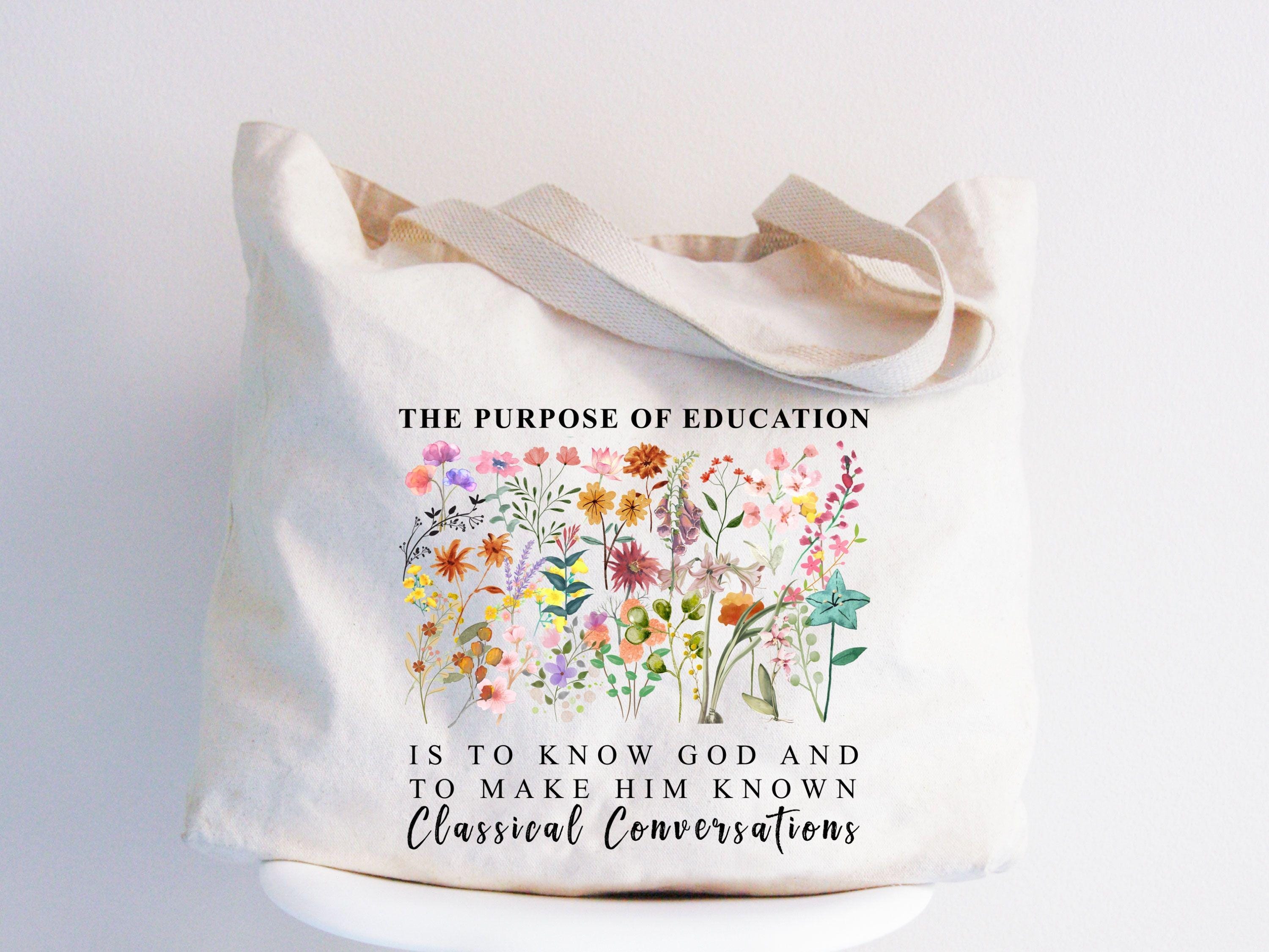 Floral Classical Conversations Christian Tote Bag Religious gift Women Bags CC Homeschool Totes Boho Bible Verse Bag Reusable Faith Bags Tote Bag – Everyday Comfort · Top Pick For Any Outfit
