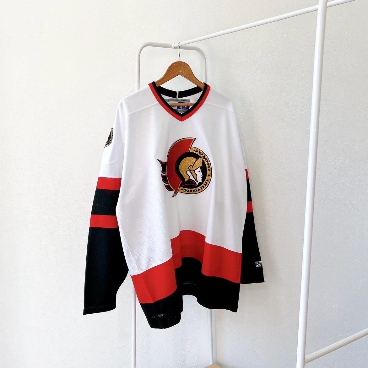 Vintage 90s Ottawa Senators hockey vintage CCM white jersey XXL Jersey – Aesthetic Look · High-Quality Print