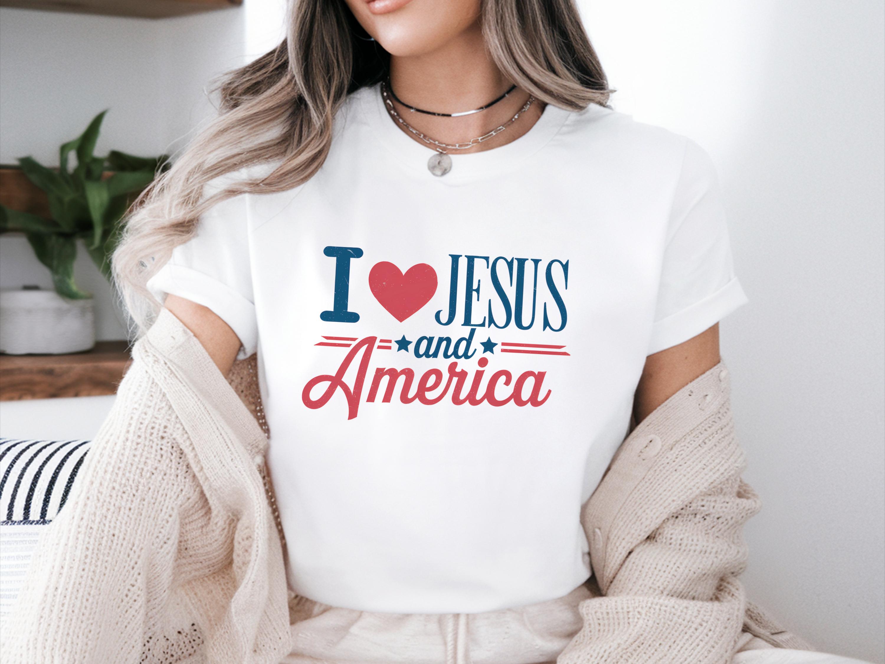 Love Jesus And America Shirt Patriot 4th Of July Shirt America Jesus Shirt USA Shirt 4thof July USA Shirt Christianity Jesus Shirt Graphic Tee – Cozy Vibes · Top Pick For Any Outfit