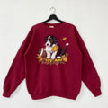 Vintage 90s Outdoor Outfitters Sweatshirt Dog Crewneck Ducks Sweater Pullover National Wildlife Dog Ducks Unlimited Print Logo Red Large Sweatshirt – Warm & Stylish · Perfect For Daily Wear