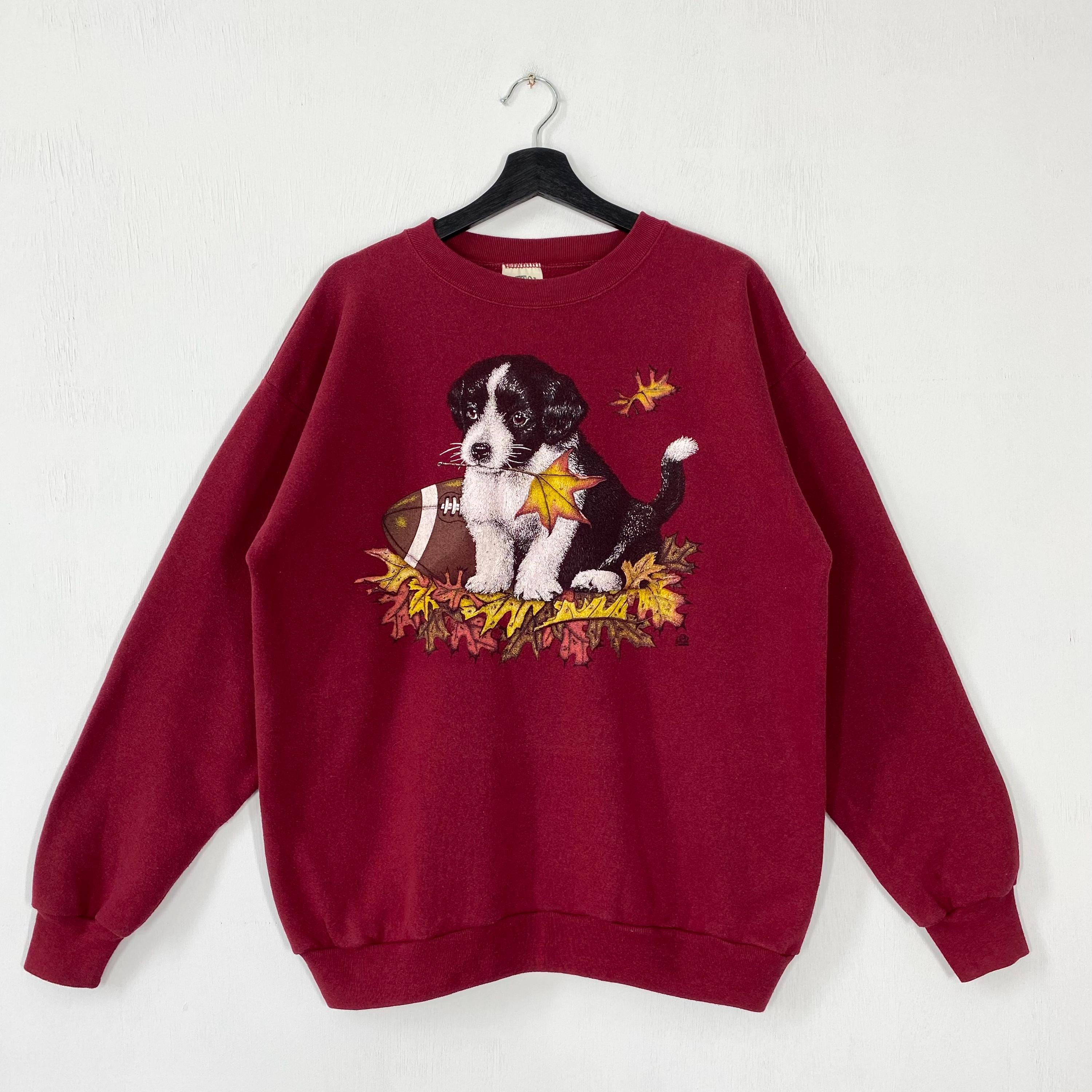Vintage 90s Outdoor Outfitters Sweatshirt Dog Crewneck Ducks Sweater Pullover National Wildlife Dog Ducks Unlimited Print Logo Red Large Sweatshirt – Warm & Stylish · Perfect For Daily Wear