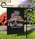 Whimsical Squirrel Garden Banner Nut Today Funny Outdoor Decor Squirrel Flag for Garden Lovers Perfect for All Seasons Gardening Gift Graphic Tee – Soft Feel · High-Quality Print