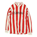 Vintage 80s Football Shirt Mens Red White Striped Sports VNeck Long Sleeve Graphic Tee – Warm & Stylish · Must-Have Style