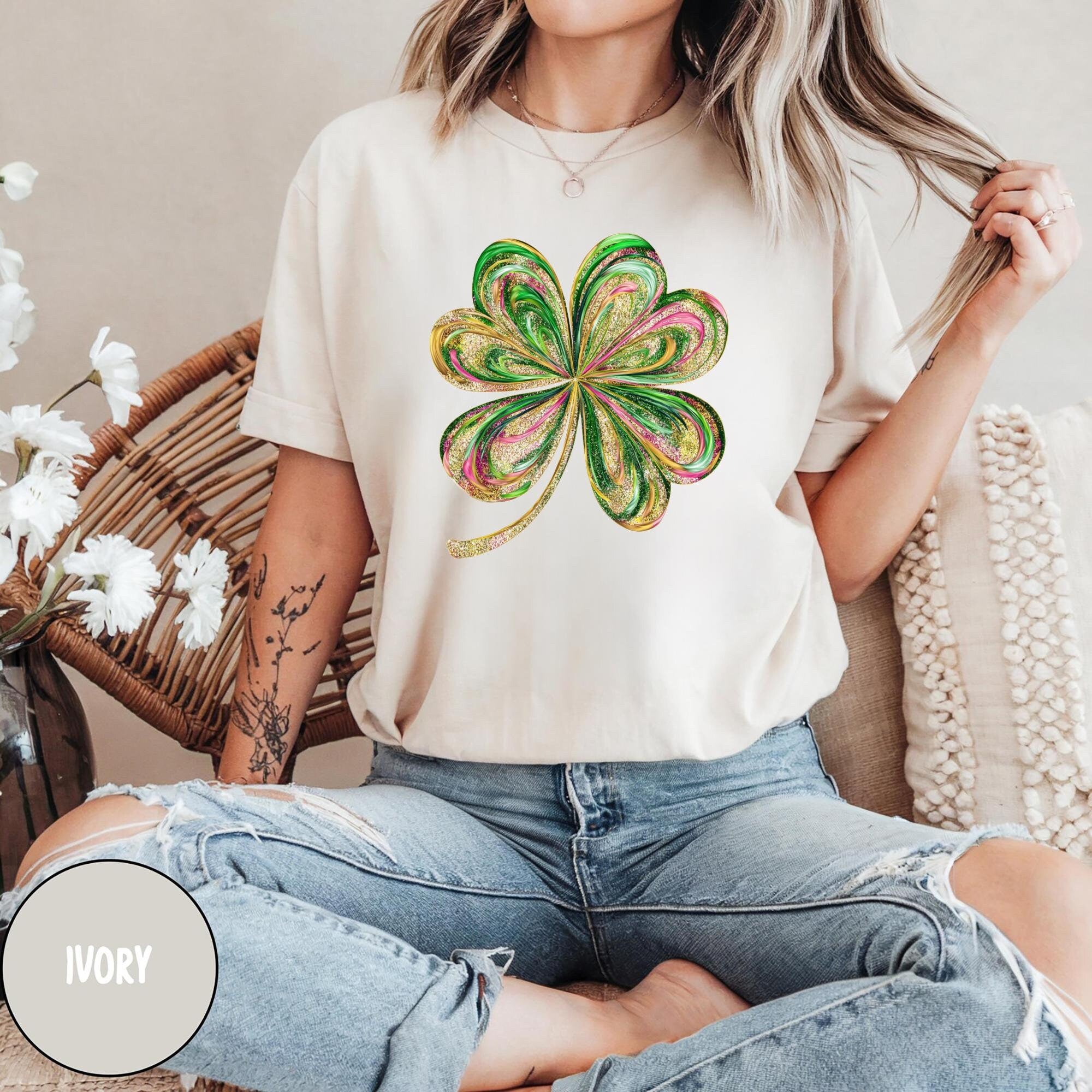 Watercolor Retro Shamrock T Shirt Women39s Shenanigans Shirt Cute St Patricks Day Sweatshirt Lucky Shirt Irish Shirt Four Leaf Clover Sweatshirt – Premium Graphic · Perfect For Daily Wear