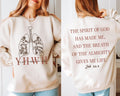 Floral YHWH Lungs Christian Sweatshirt Bible Verse Shirt Christian Shirt Christian Sweatshirt Faith Shirt Sweatshirt – Aesthetic Look · Must-Have Style