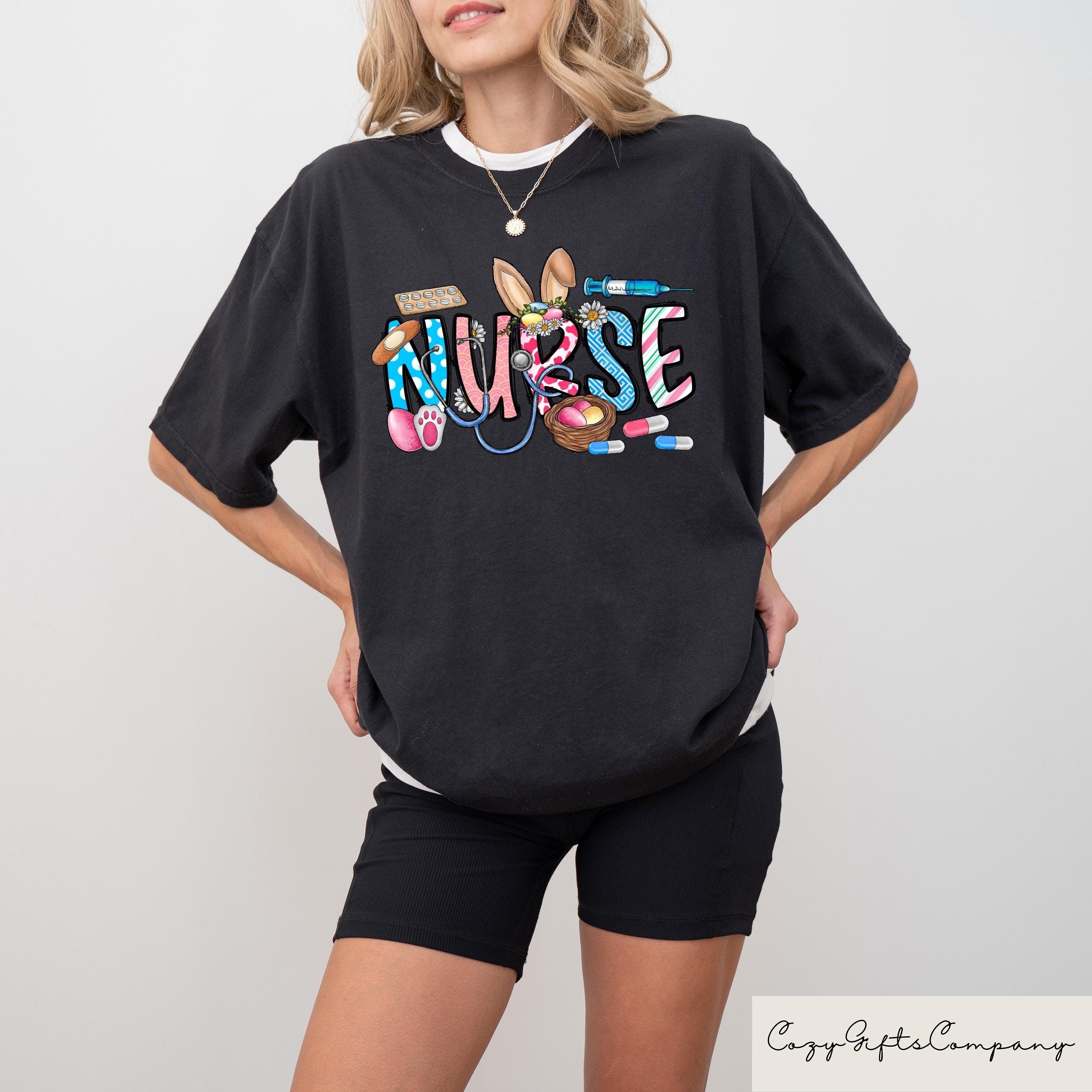 Easter Nurse T shirt Retro Nurse Easter Shirt Easter Registered Nurse Sweatshirt Easter Matching Gift Easter Bunny Hoodie Nurse Tee Hoodie – Premium Graphic · Perfect For Daily Wear