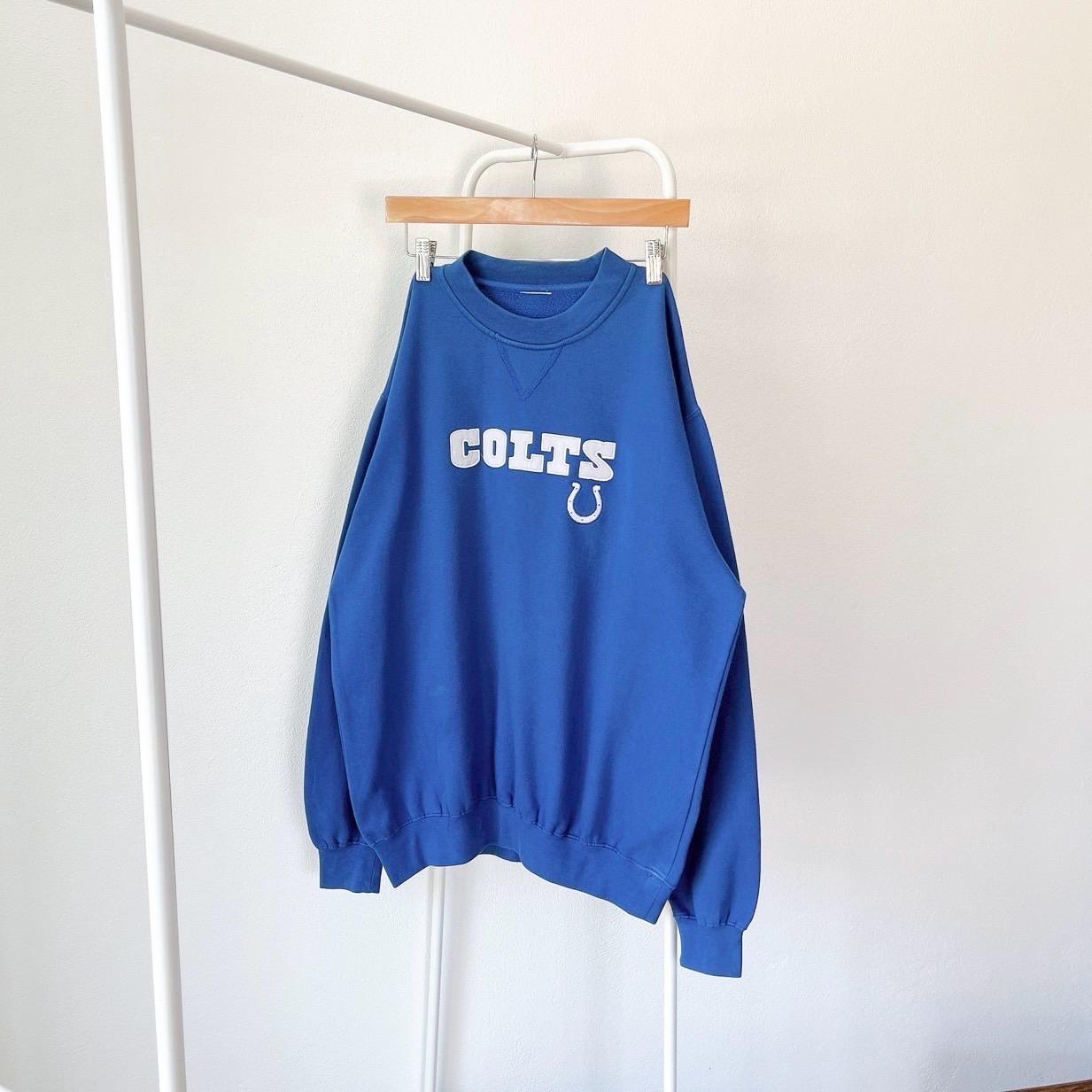 Vintage 00s Indianapolis Colts football Vintage blue sweatshirt L Sweatshirt – Cozy Vibes · Trending Graphic Apparel